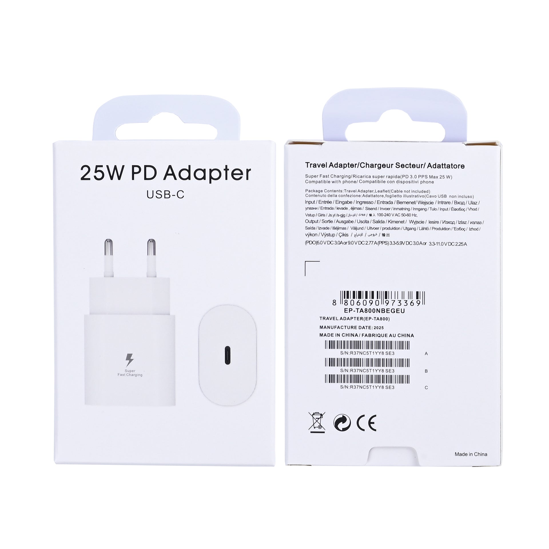 USB-C PD Adapter EP-TA800NW 25W White Retail Box