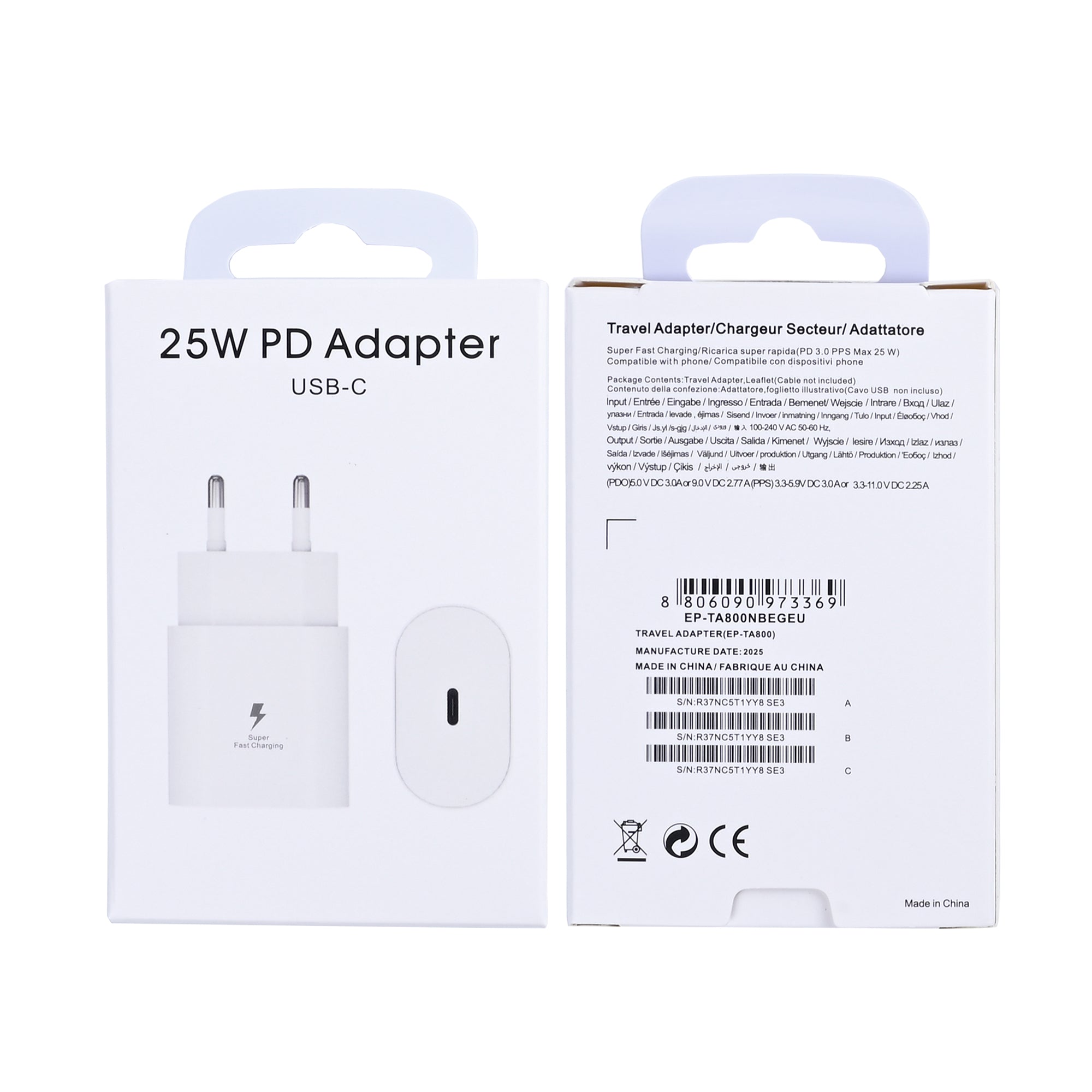 USB-C PD Adapter EP-TA800NW 25W White Retail Box