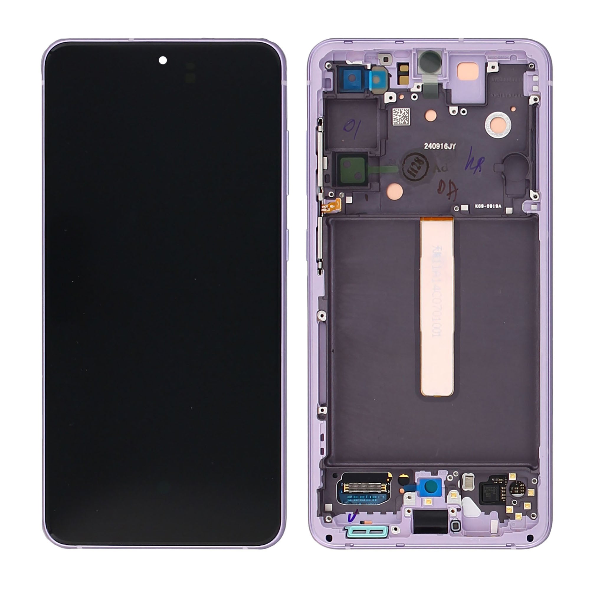 Samsung Galaxy S21 FE G990B Display And Digitizer With Frame Lavender Service Pack