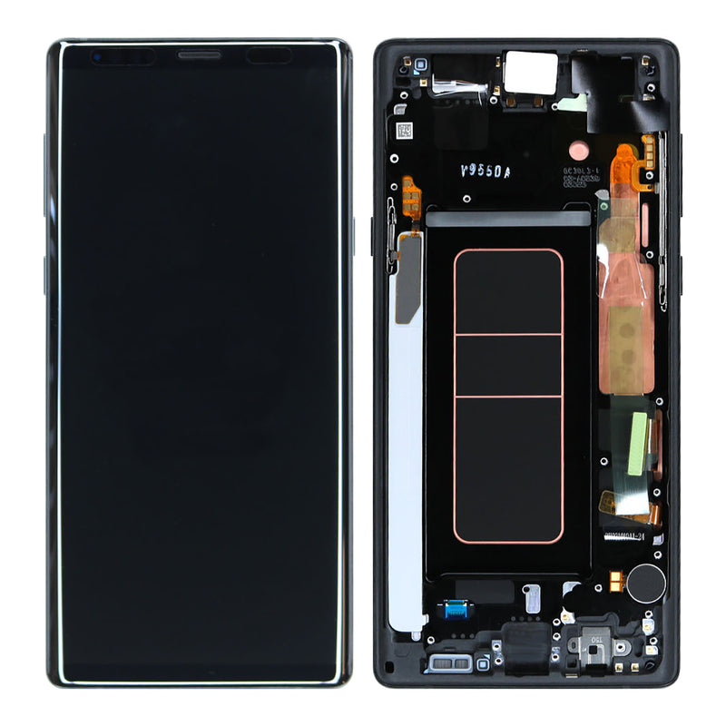Samsung Galaxy Note 9 N960F Display And Digitizer With Frame Midnight Black Service Pack