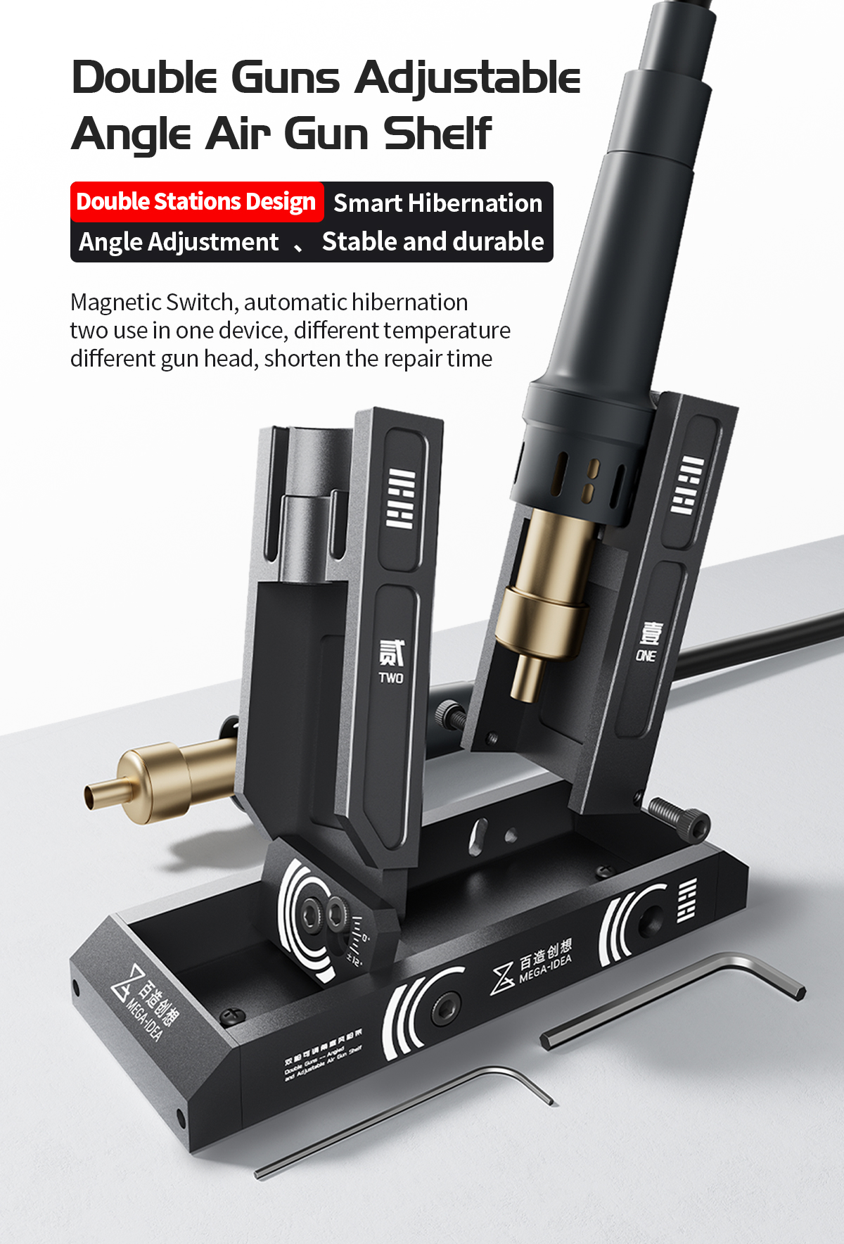 QIANLI Double Guns Adjustable Angle Air Gun Shelf