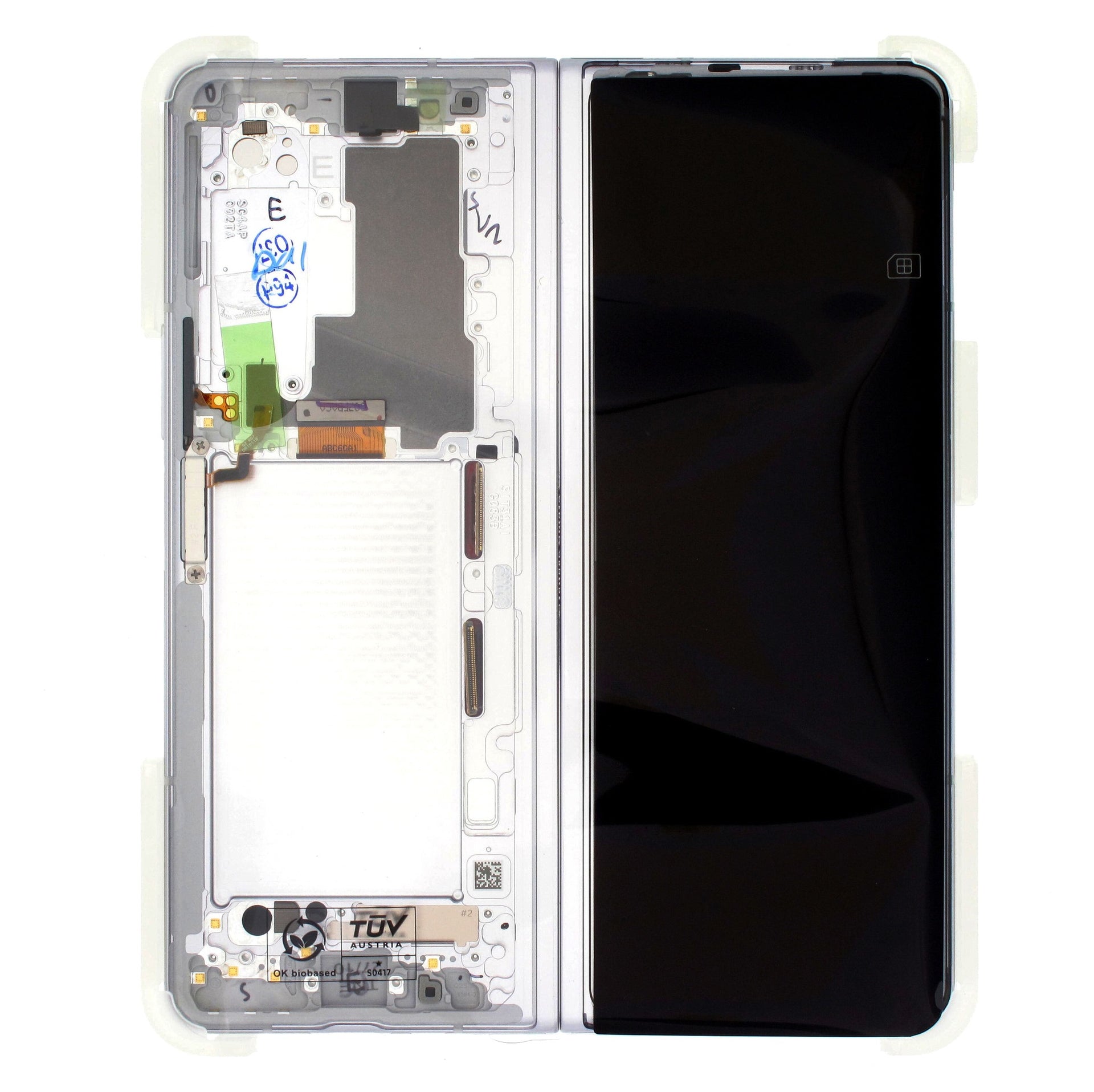 Samsung Galaxy Z Fold3 F926B Main Display And Digitizer With Frame Phantom Silver Service Pack