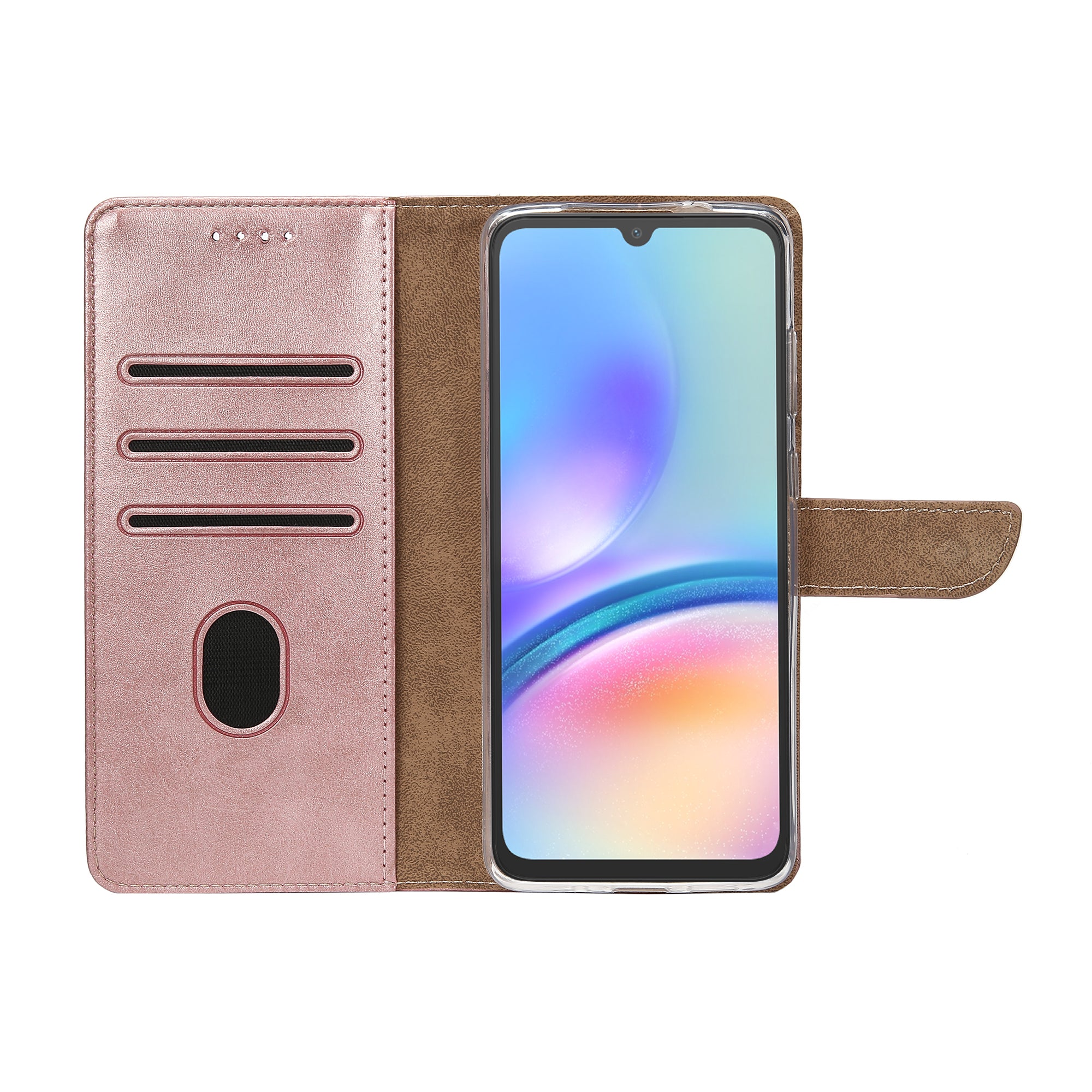 Rixus Bookcase For Samsung Galaxy A05s Pink