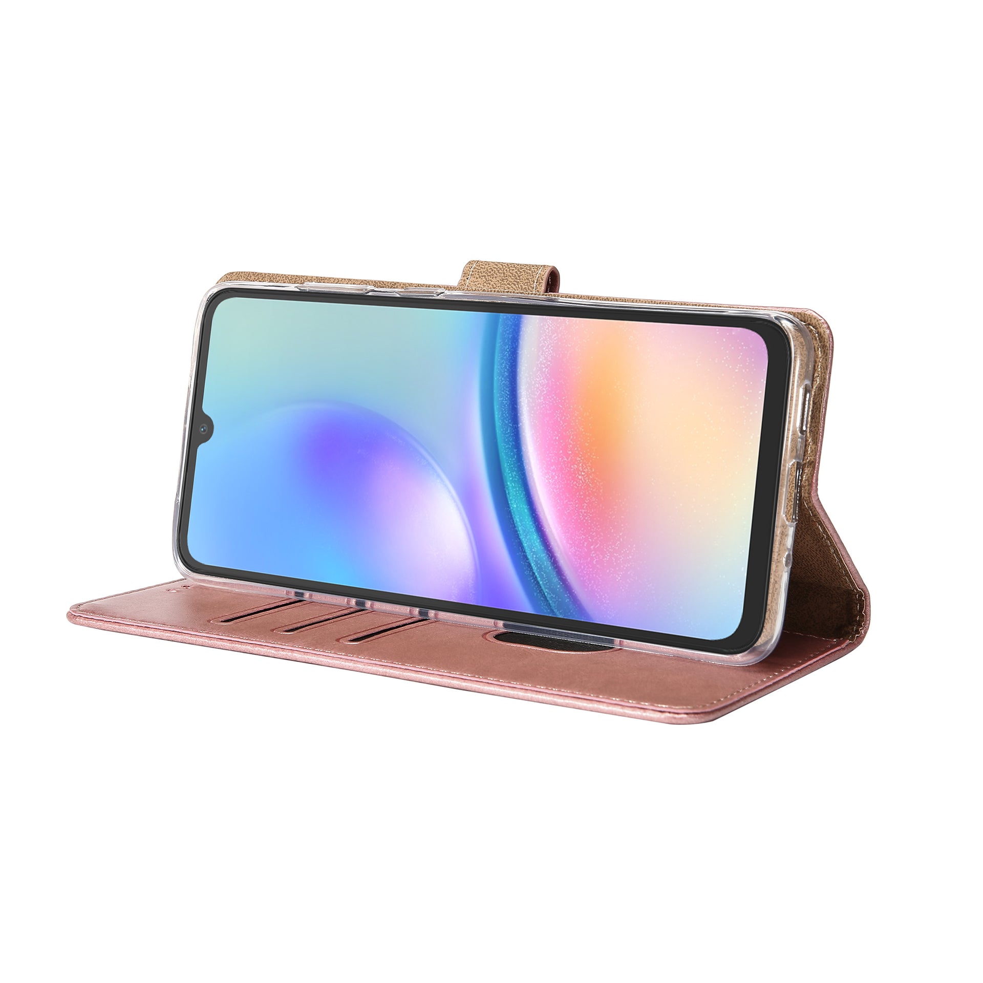 Rixus Bookcase For Samsung Galaxy A05s Pink