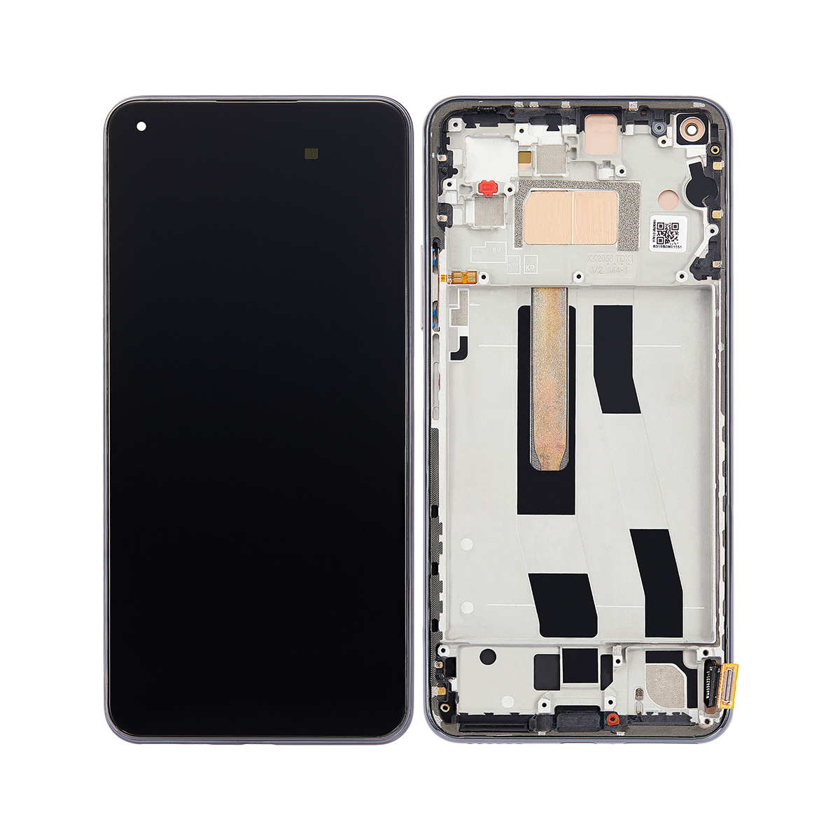 Xiaomi 11 Lite 5G NE Display And Digitizer With Frame Truffle Black Service Pack