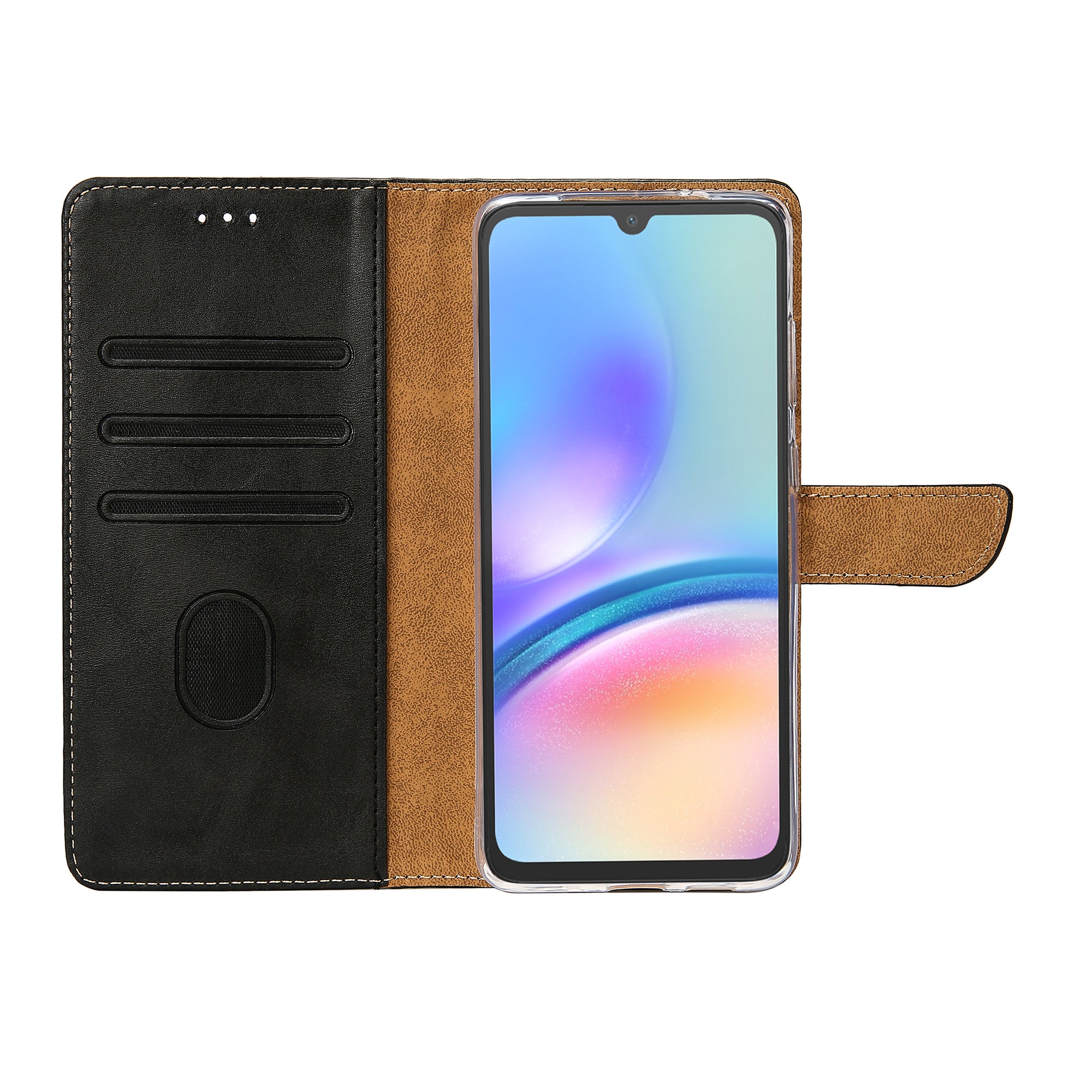 Rixus Bookcase For Samsung Galaxy A05s Black