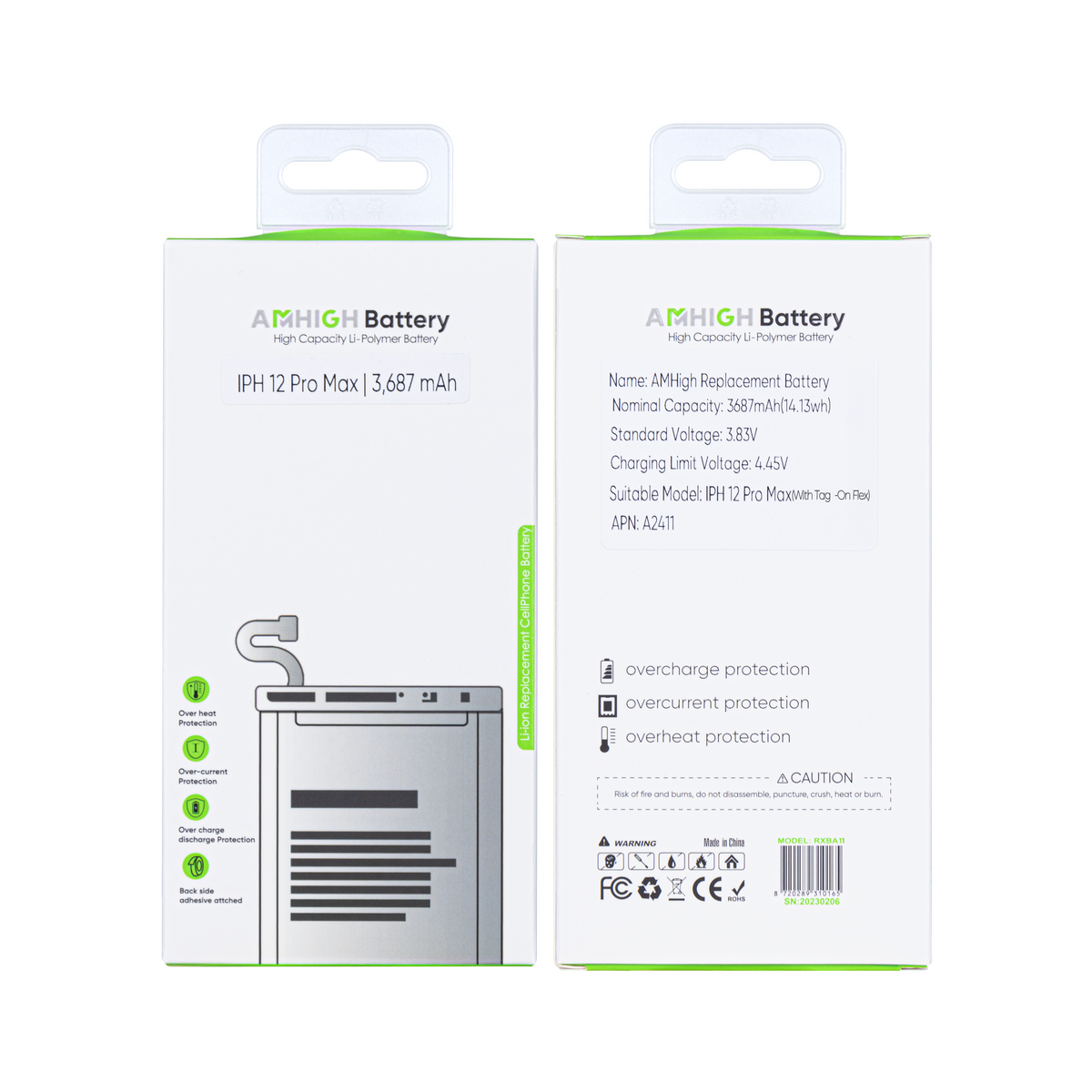 For iPhone 12 Pro Max Battery With Tag-On Flex