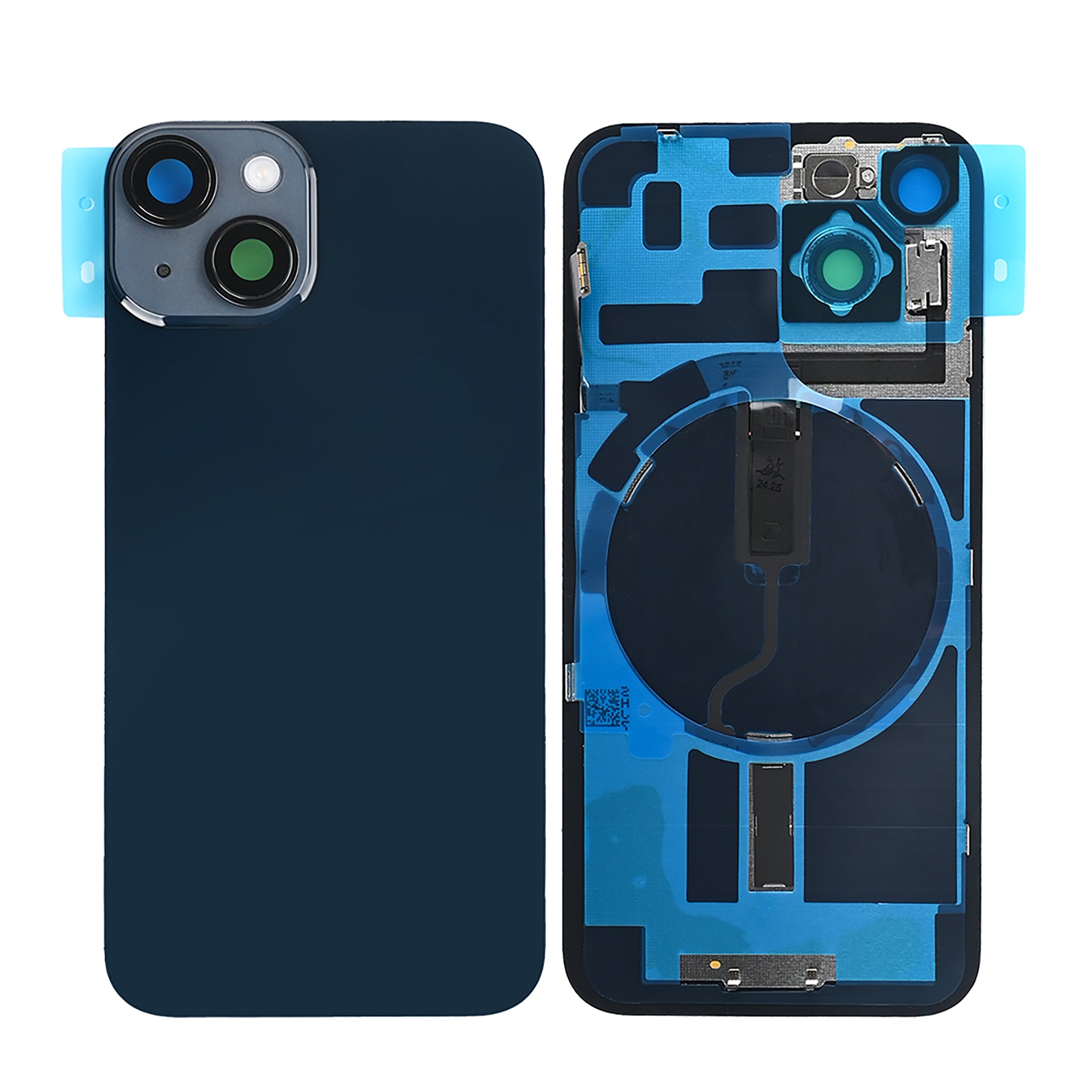 For Apple iPhone 14 Back Glass Without NFC, Enlarged Camera Frame Midnight Compatible