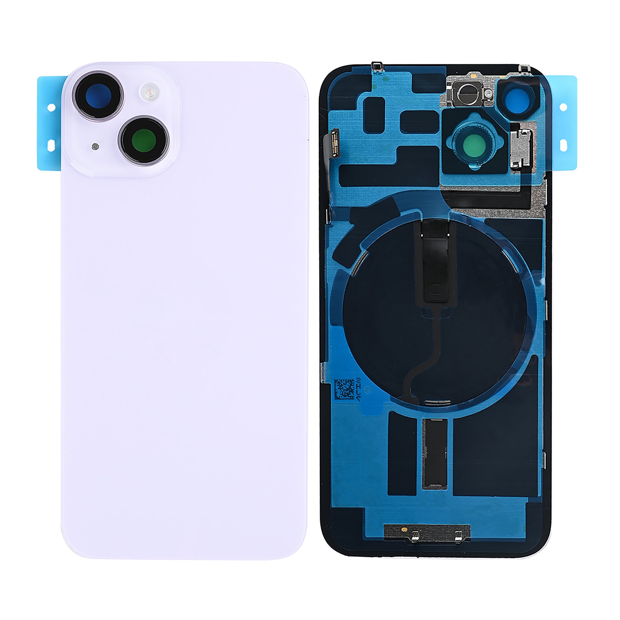 For Apple iPhone 14 Back Glass Without NFC, Enlarged Camera Frame Purple Compatible