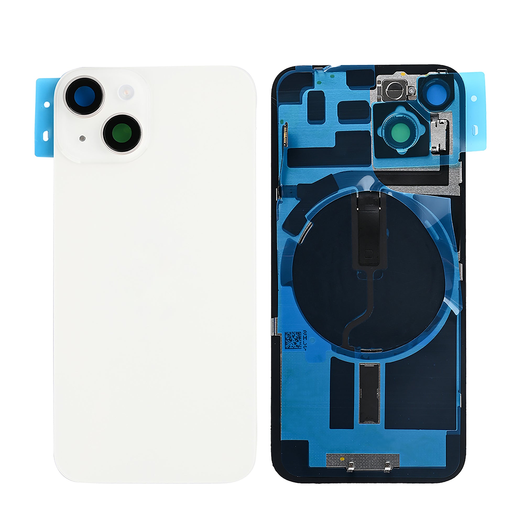 For Apple iPhone 14 Back Glass Without NFC, Enlarged Camera Frame Starlight Compatible