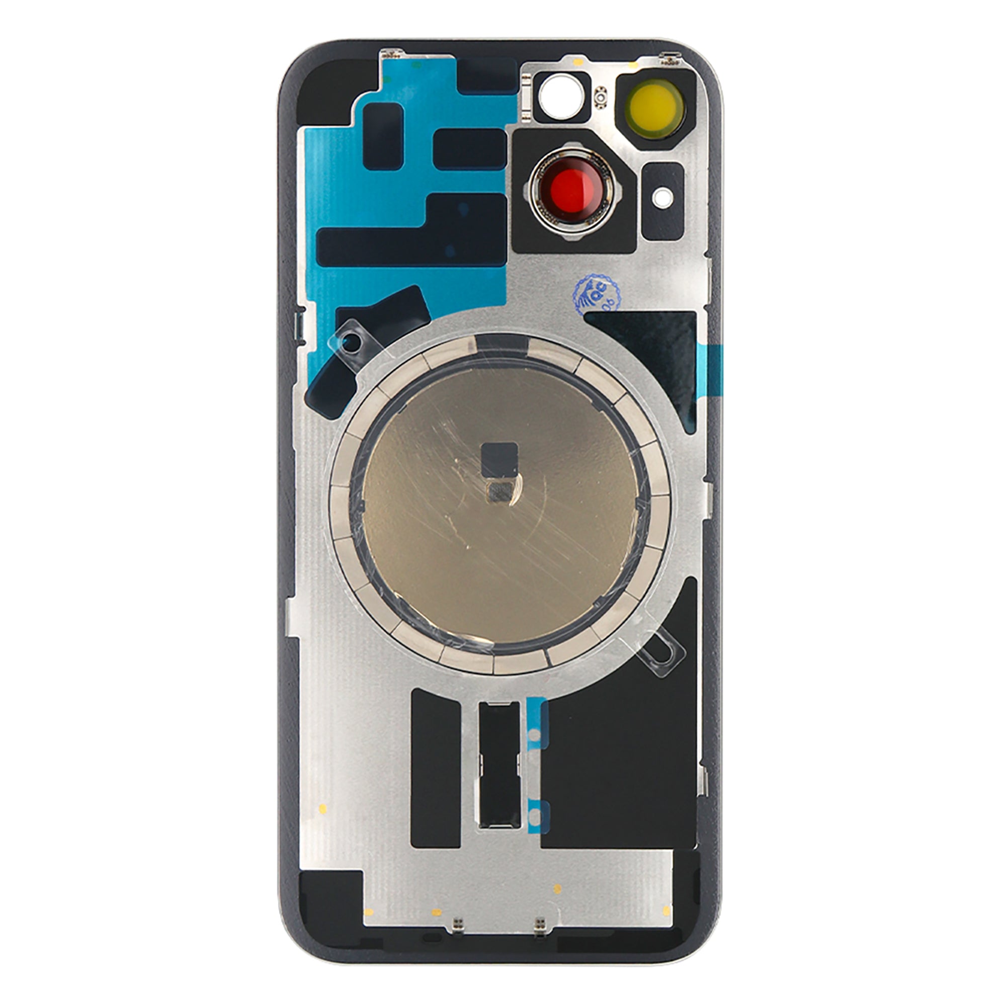 For Apple iPhone 14 Back Glass Without NFC, Enlarged Camera Frame Blue Compatible
