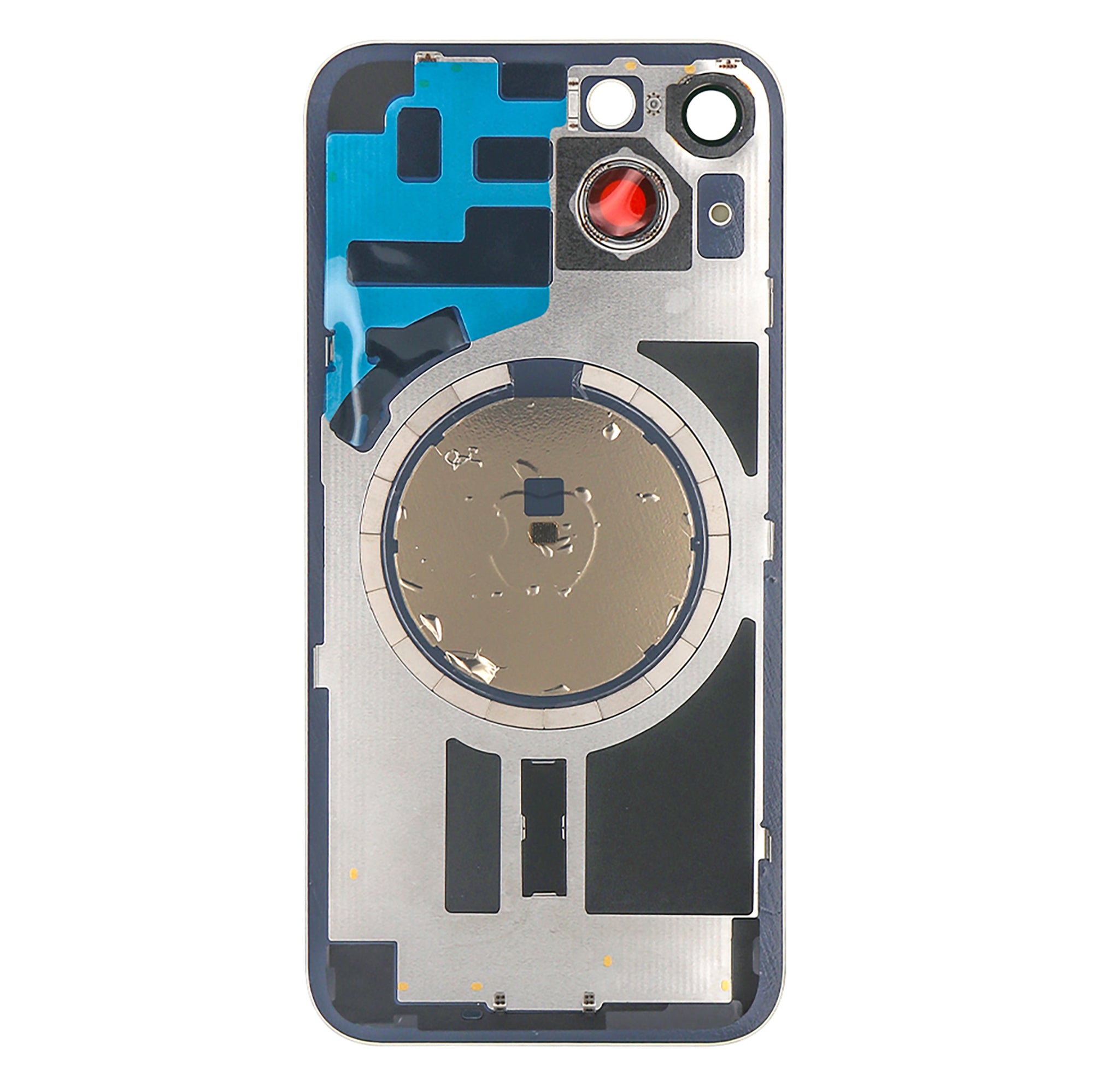 For Apple iPhone 14 Back Glass Without NFC, Enlarged Camera Frame Red Compatible