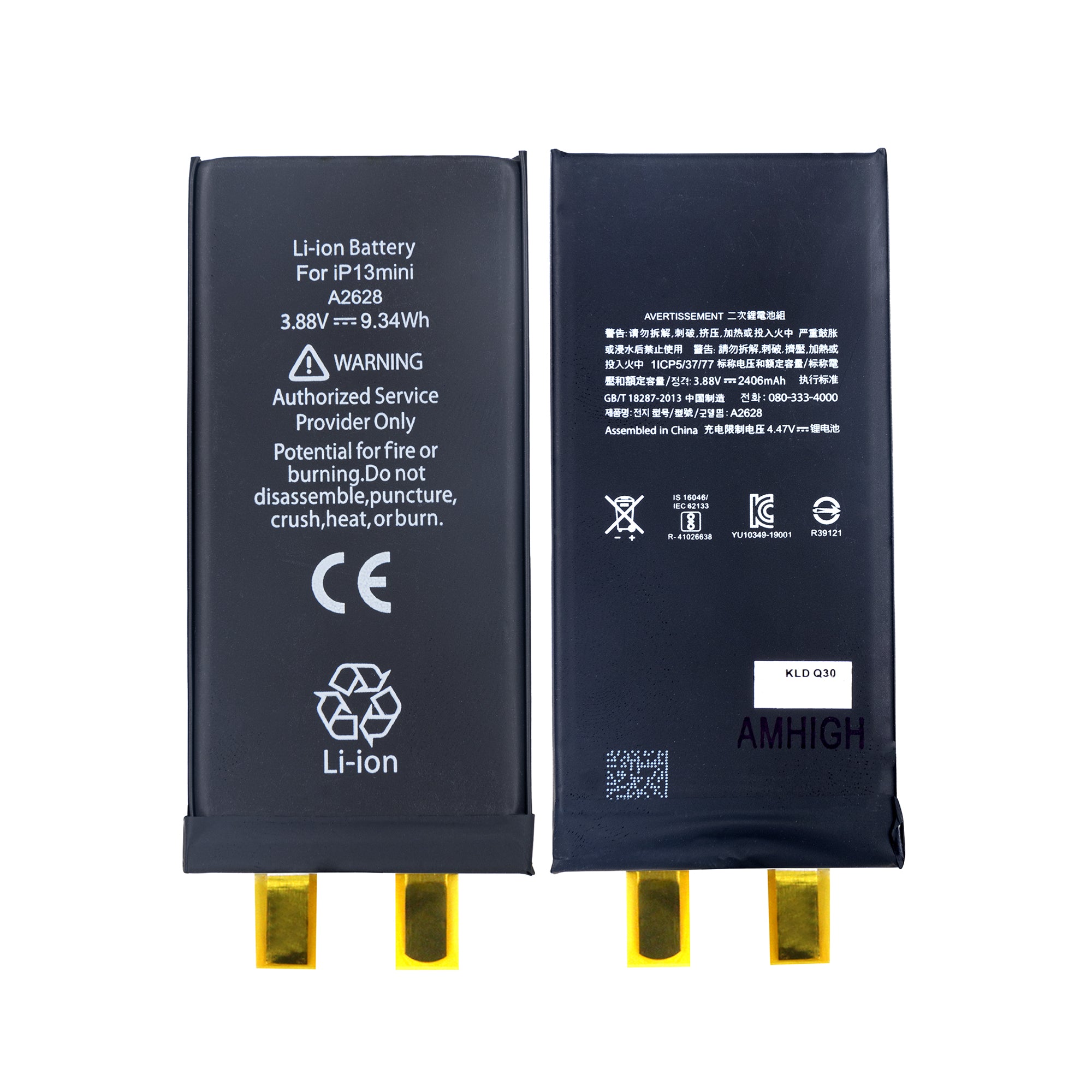 For Apple iPhone 13 Mini Battery (Spot Welding Required) No BMS/IC OEM