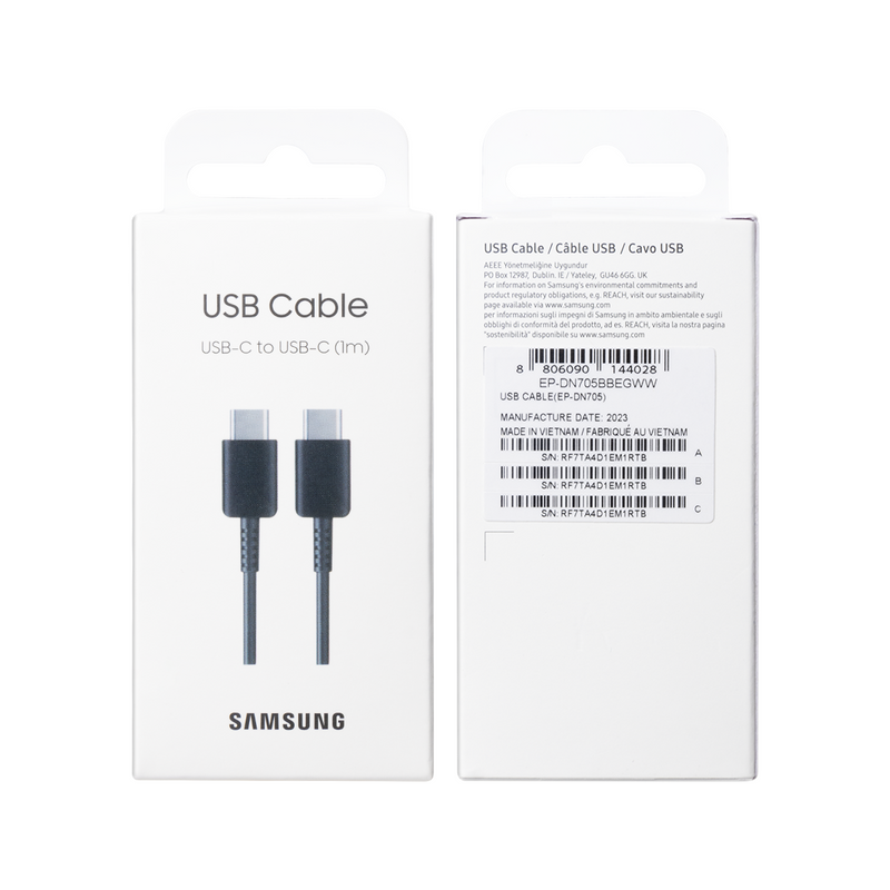 Samsung EP-DA705BBEGWWUSB Type-C To Type-C Data Cable 1m Black Retail Box