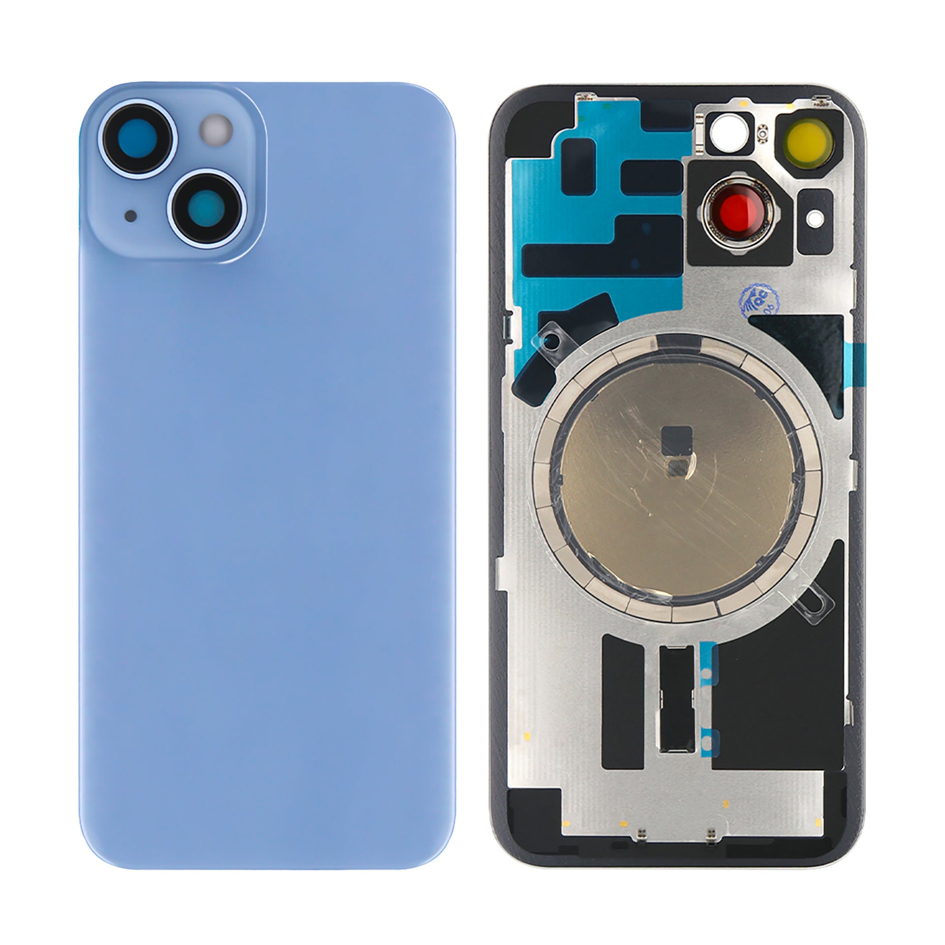 For Apple iPhone 14 Plus Back Glass Without NFC, Enlarged Camera Frame Blue Compatible