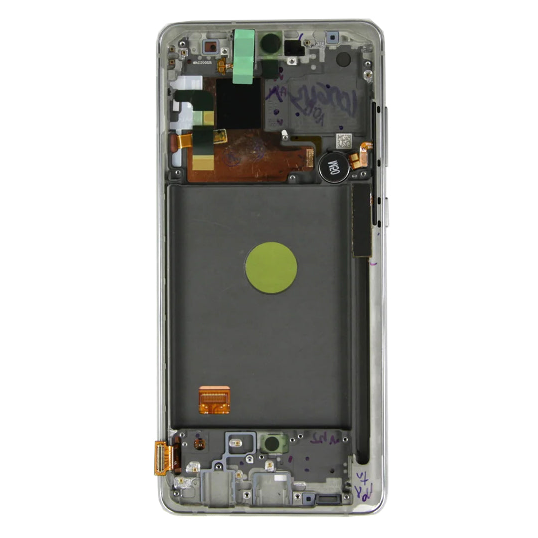 Samsung Galaxy Note 10 Lite N770F Display And Digitizer With Frame Aura Glow Silver Service Pack
