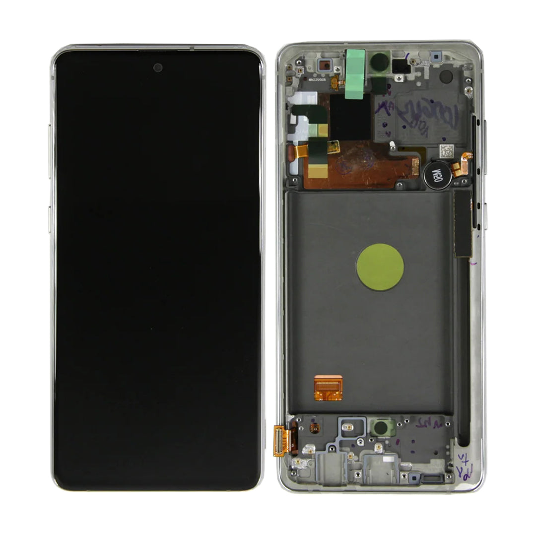 Samsung Galaxy Note 10 Lite N770F Display And Digitizer With Frame Aura Glow Silver Service Pack