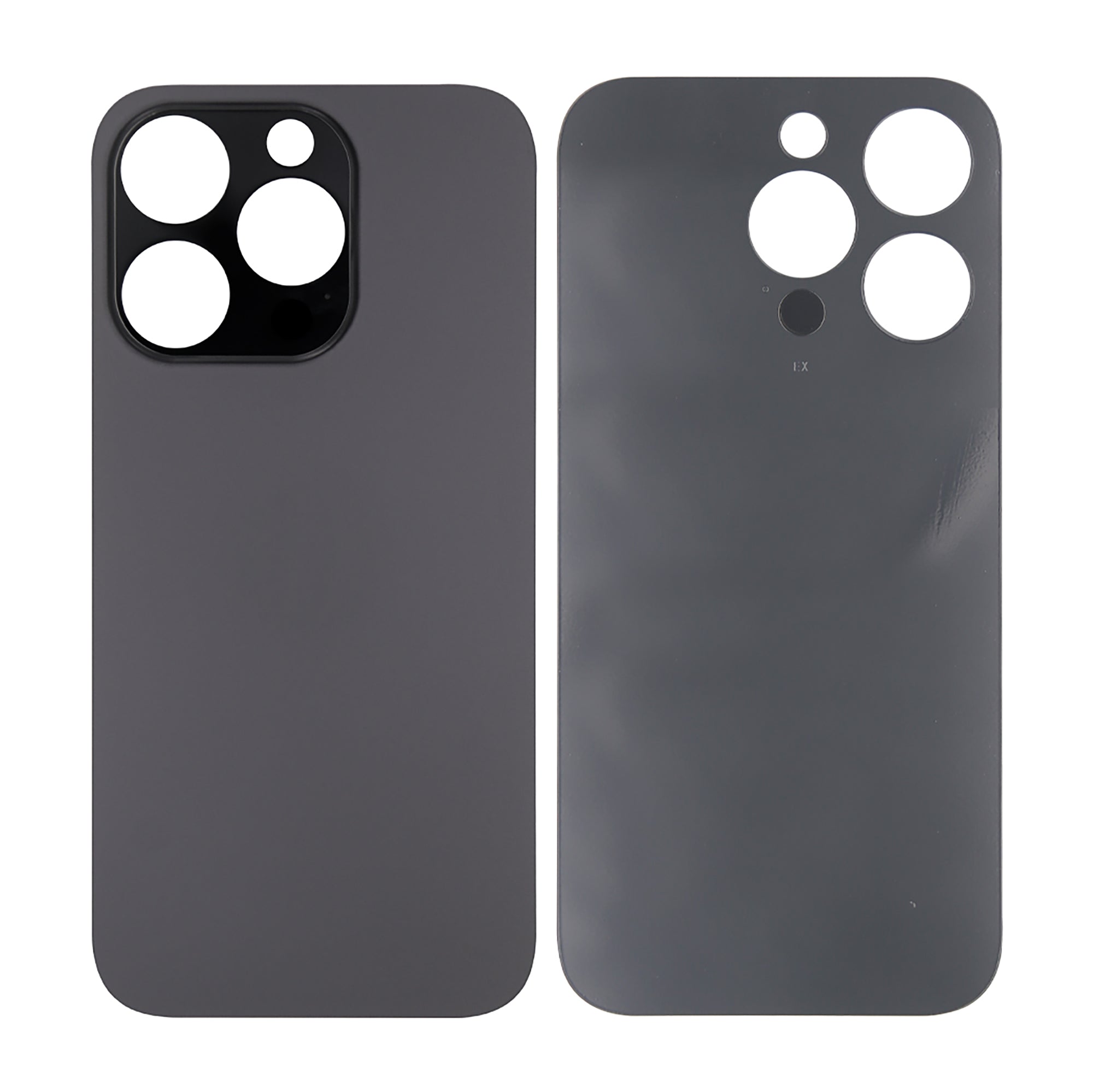 For Apple iPhone 14 Pro Back Glass Without NFC, Enlarged Camera Frame Space Black Compatible