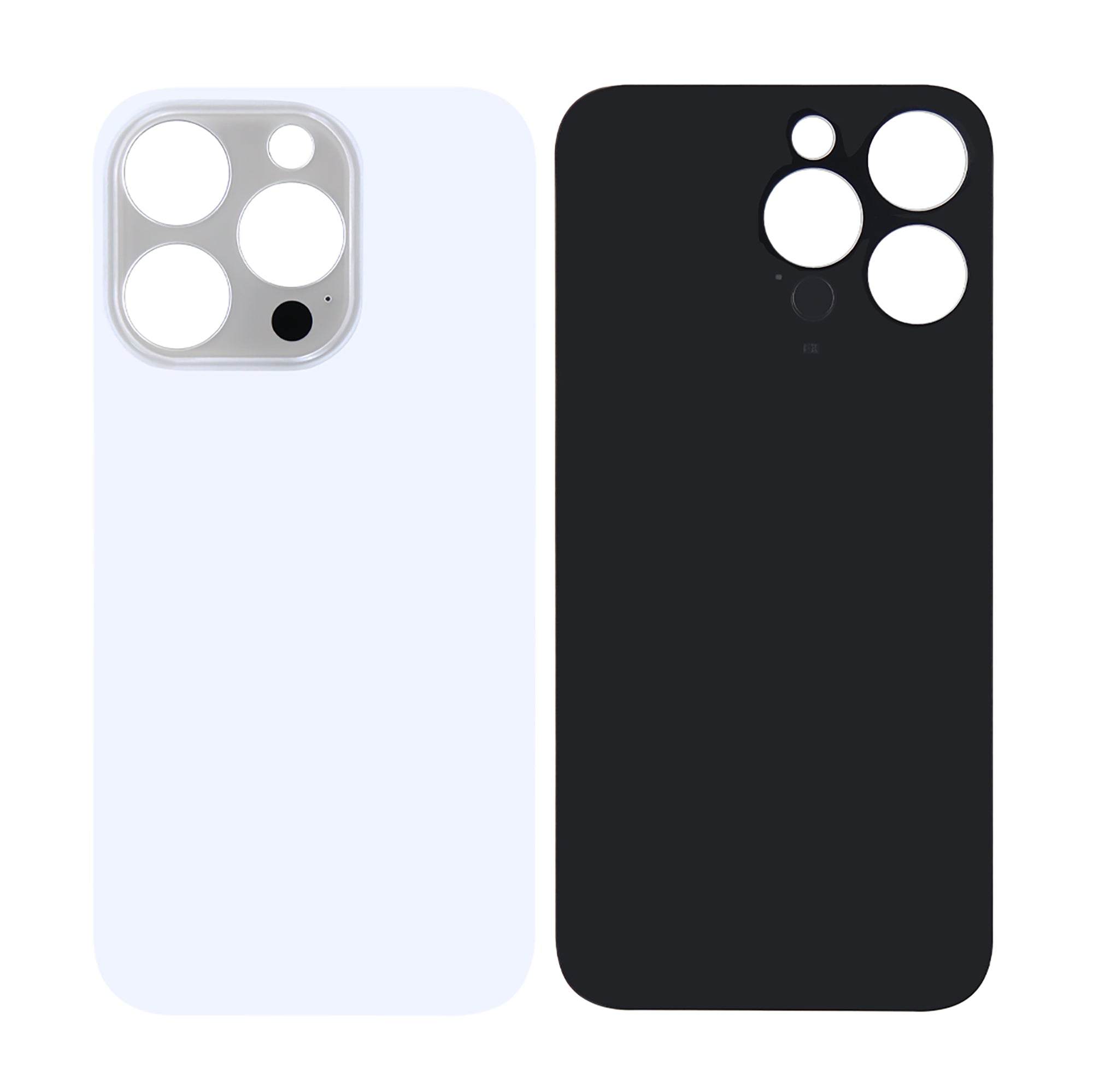 For Apple iPhone 14 Pro Back Glass Without NFC, Enlarged Camera Frame Silver Compatible