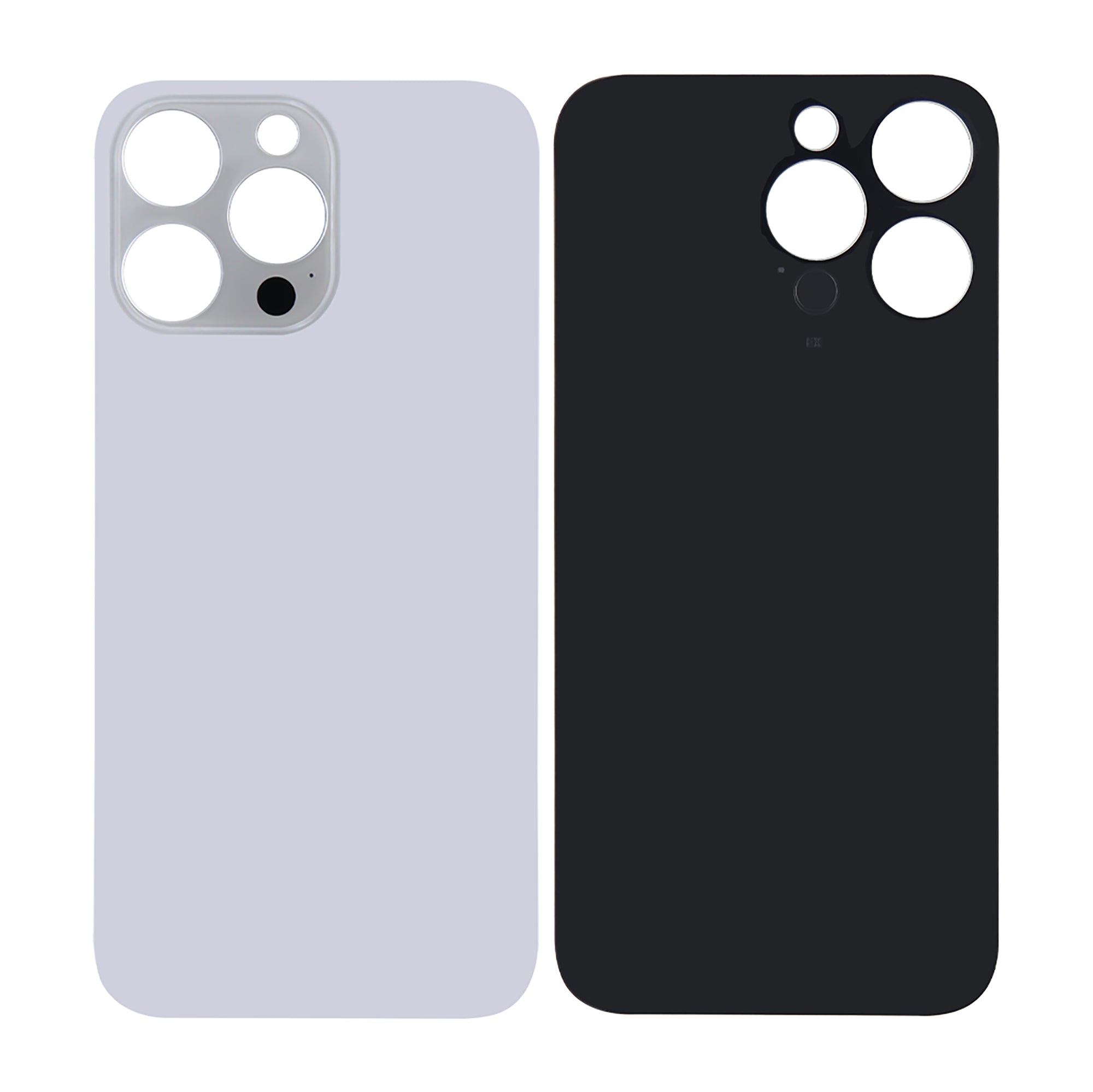 For Apple iPhone 14 Pro Max Back Glass Without NFC, Enlarged Camera Frame Silver Compatible