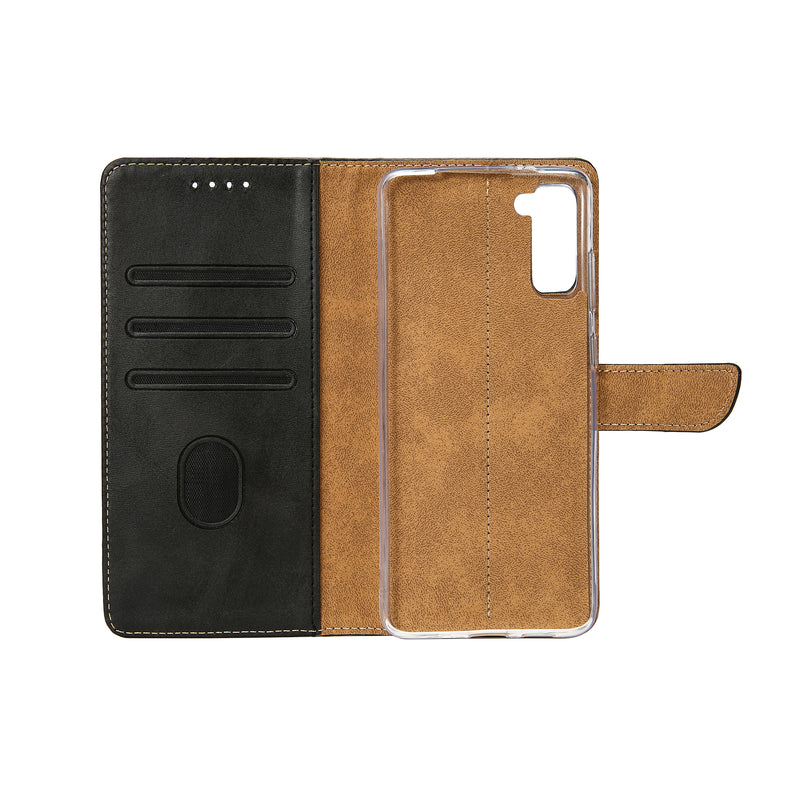 Rixus Bookcase For Samsung Galaxy S21 G991B Black