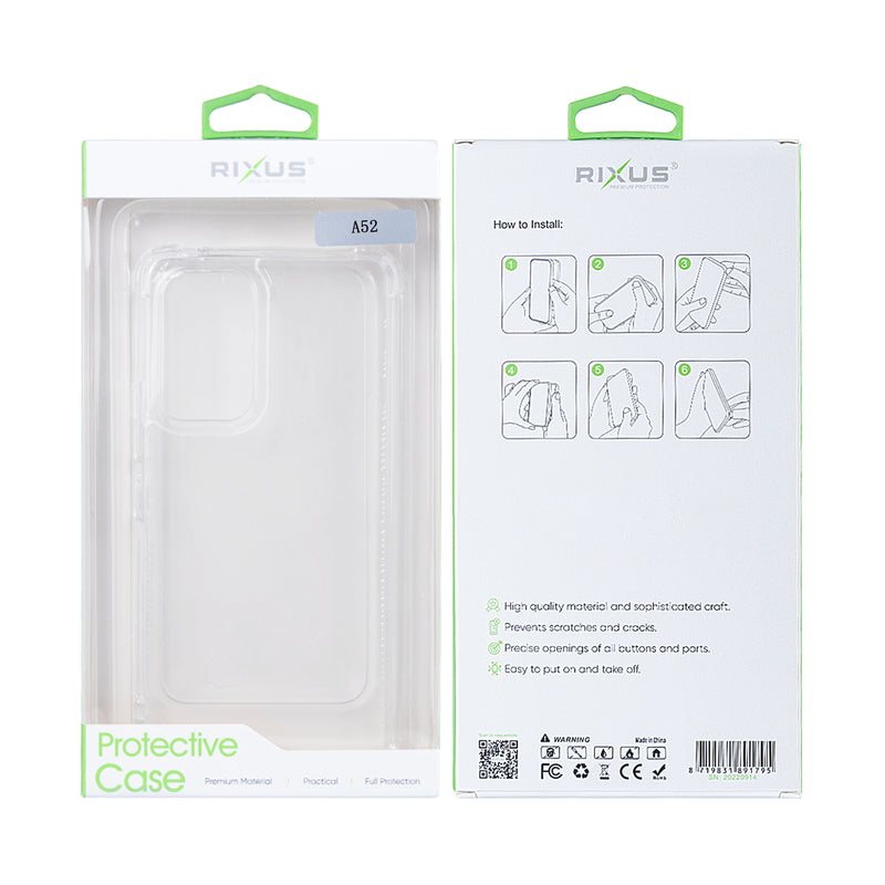 Rixus For Samsung Galaxy A52 4G/5G Anti-Burst Case Transparent