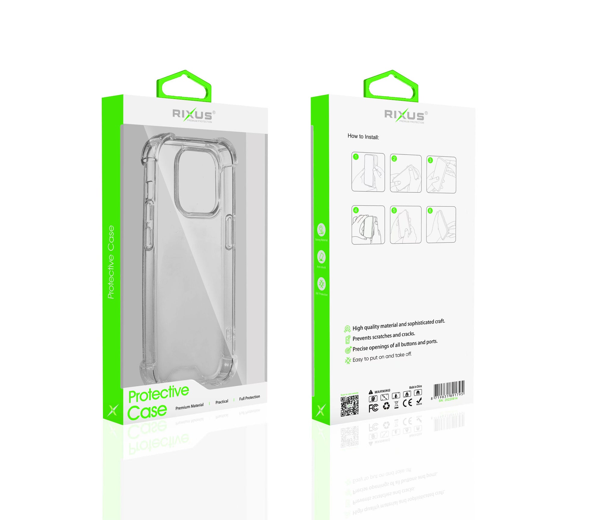 Rixus Anti Shock Case TPU For Apple iPhone 13 Pro Max Transparent
