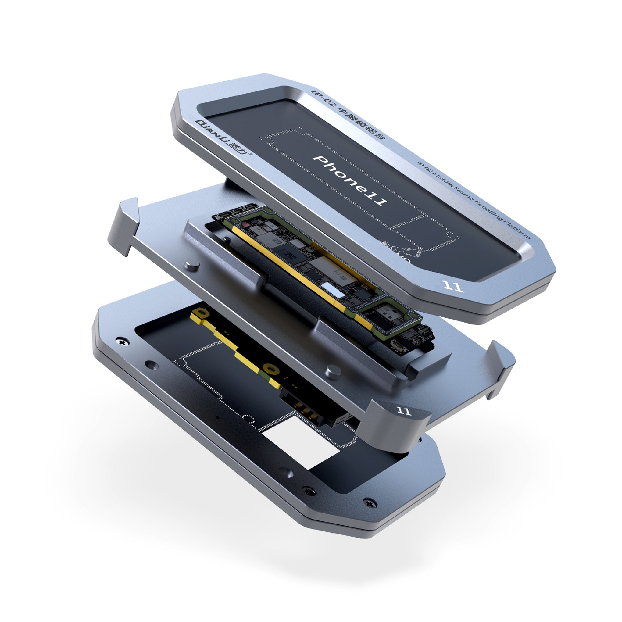 QIANLI iReball iP-02 Middle Frame Reballing Platform For Apple iPhone 11, iPhone 11 Pro, iPhone 11 Pro Max