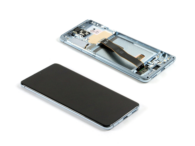 Samsung Galaxy S20 G980F, S20 5G G981F Display And Digitizer With Frame Cloud Blue Service Pack