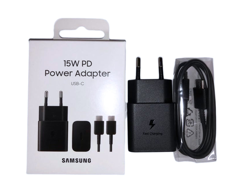 Samsung Fast Charger USB-C 15W with Cable 1m Black Original Retail Box