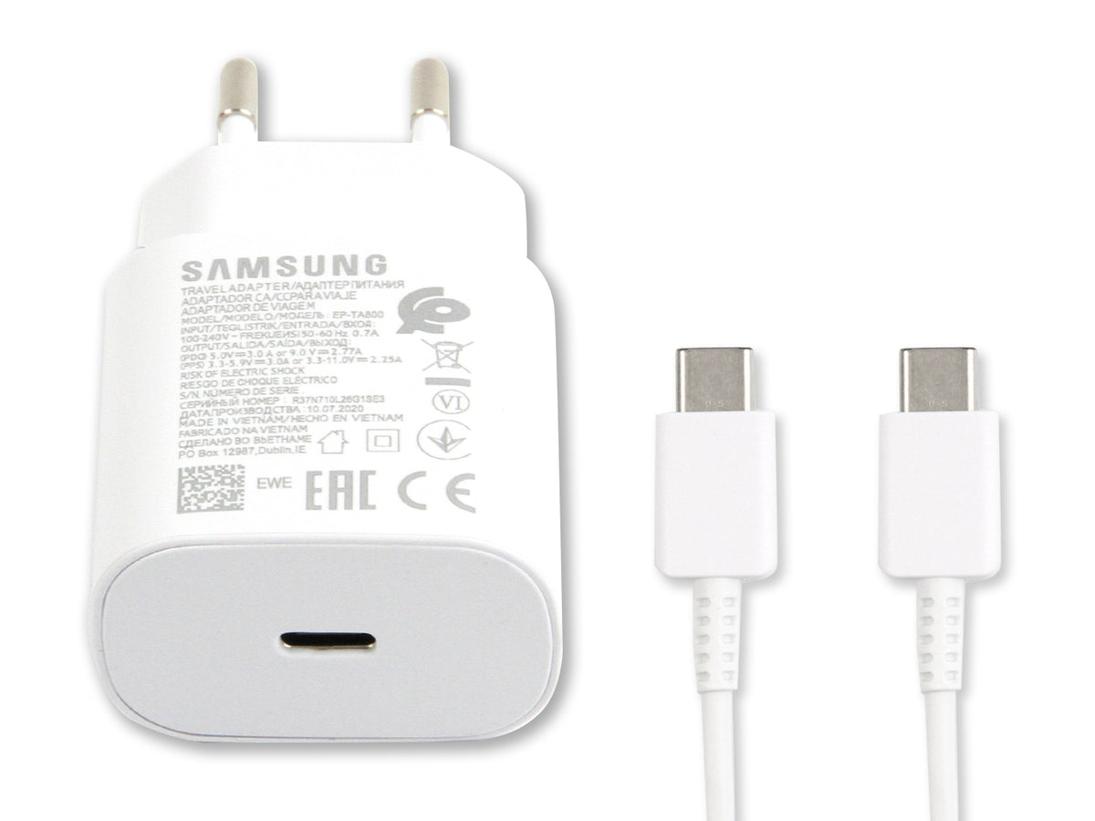 Samsung Fast Charger USB-C With Cable 100cm 15W White Original Retail Box