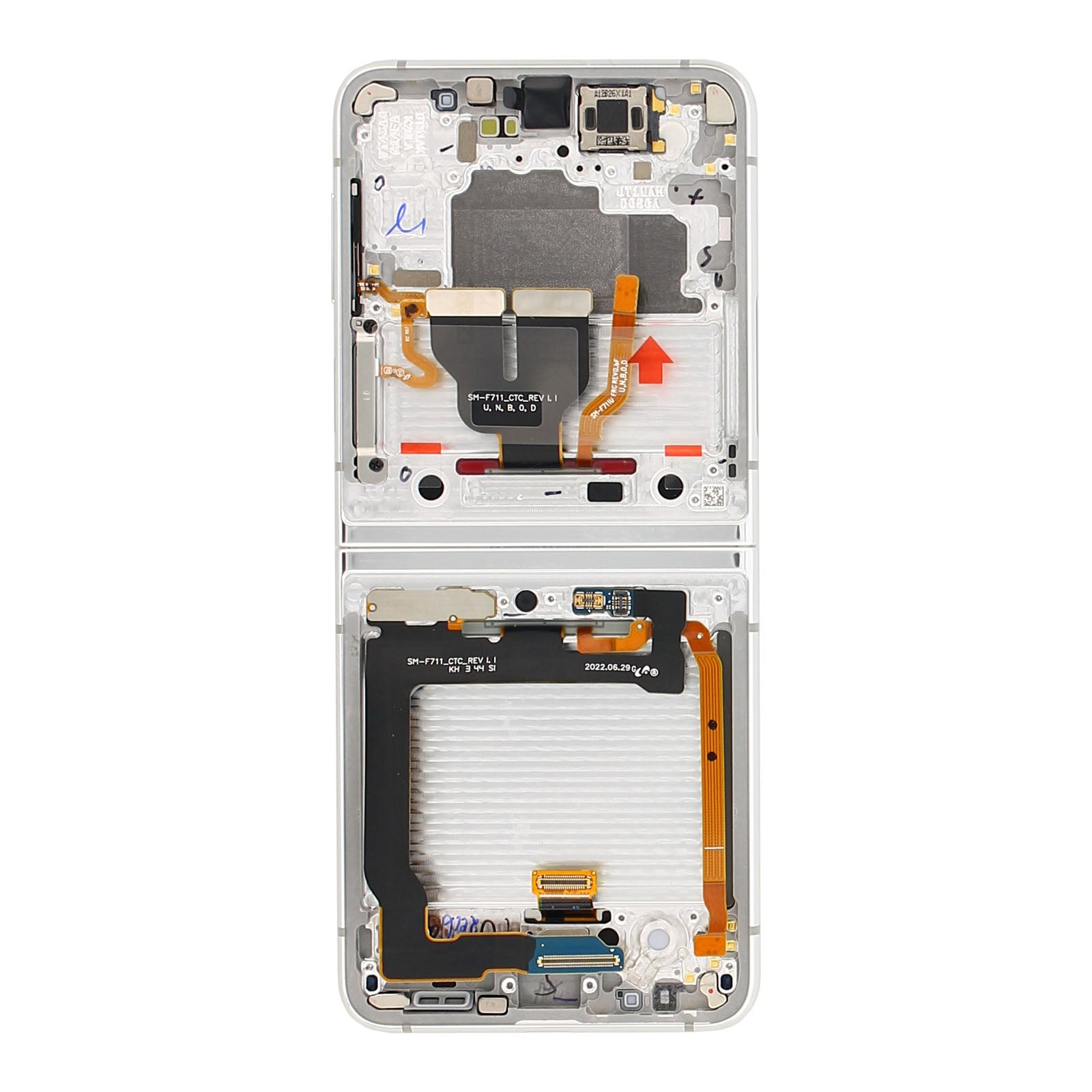 Samsung Galaxy Z Flip3 F711B Main Display And Digitizer With Frame Bespoke Silver Service Pack