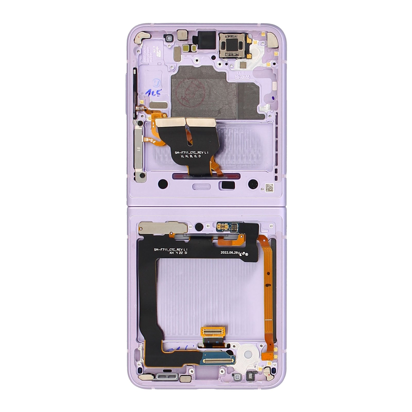 Samsung Galaxy Z Flip3 F711B Main Display And Digitizer With Frame Lavender Service Pack