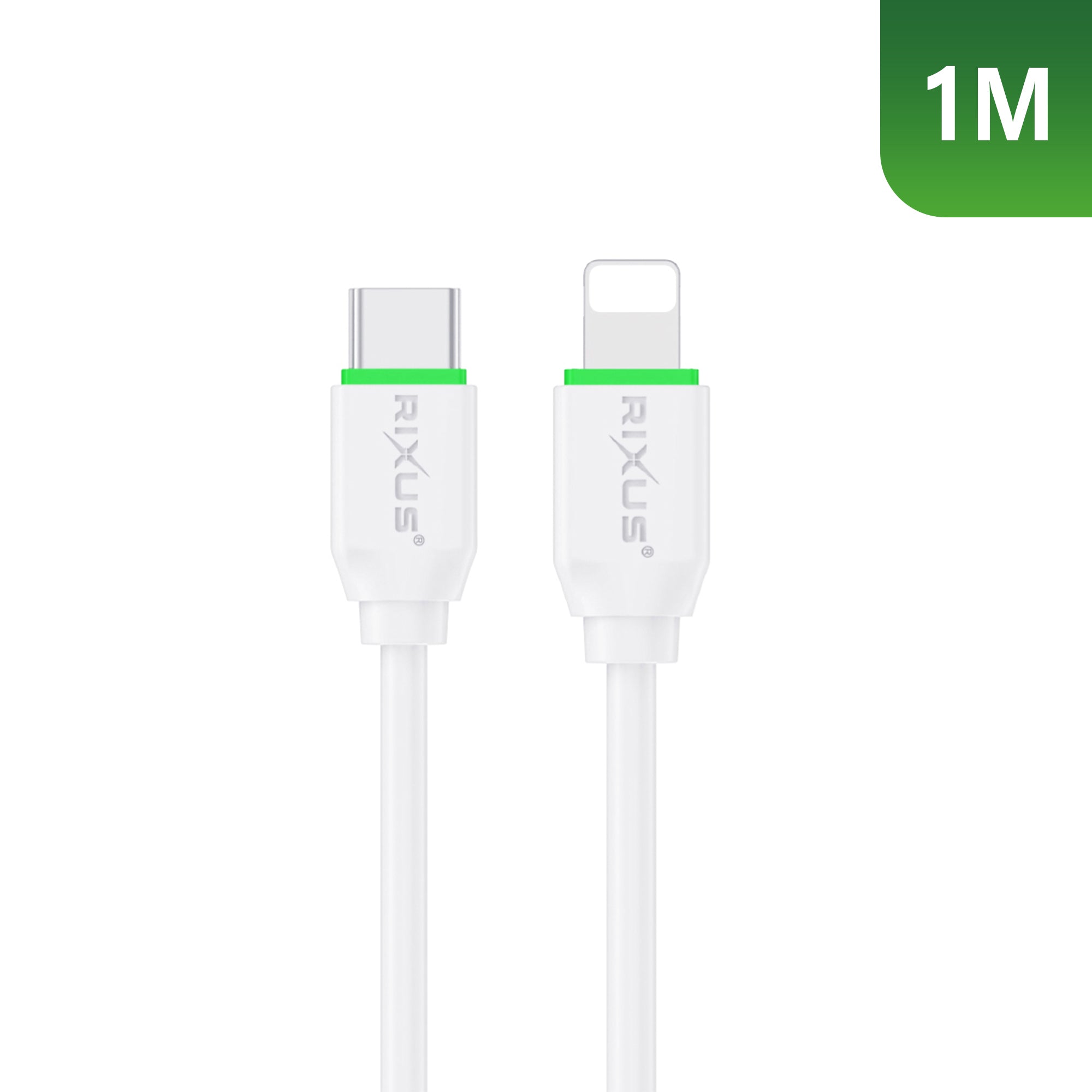 Rixus RX2022 Data Sync And Fast Charge Cable USB-C To Lightning Connector 1m