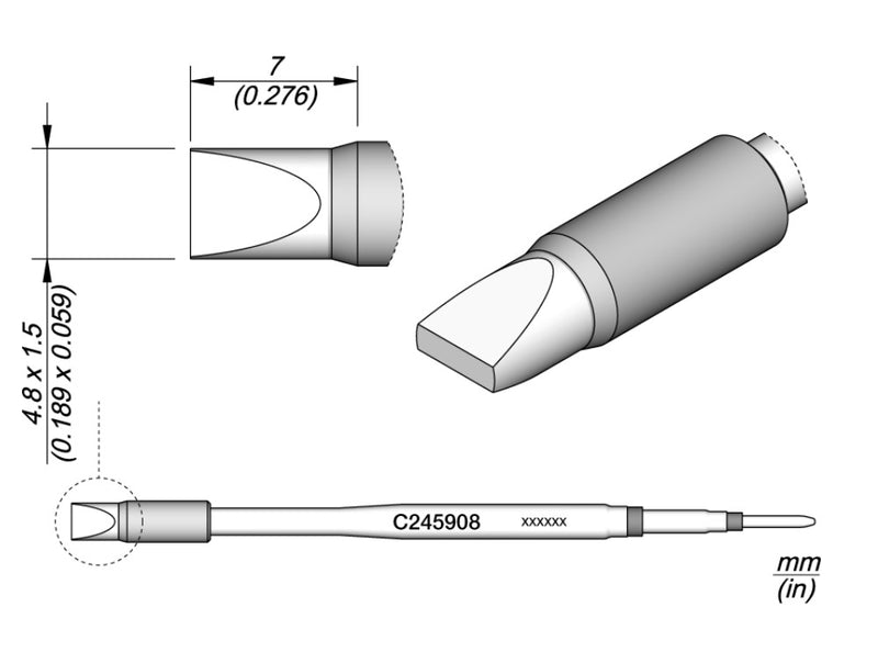 JBC Cartridge Chisel 4.8x1.5 HT (C245908)