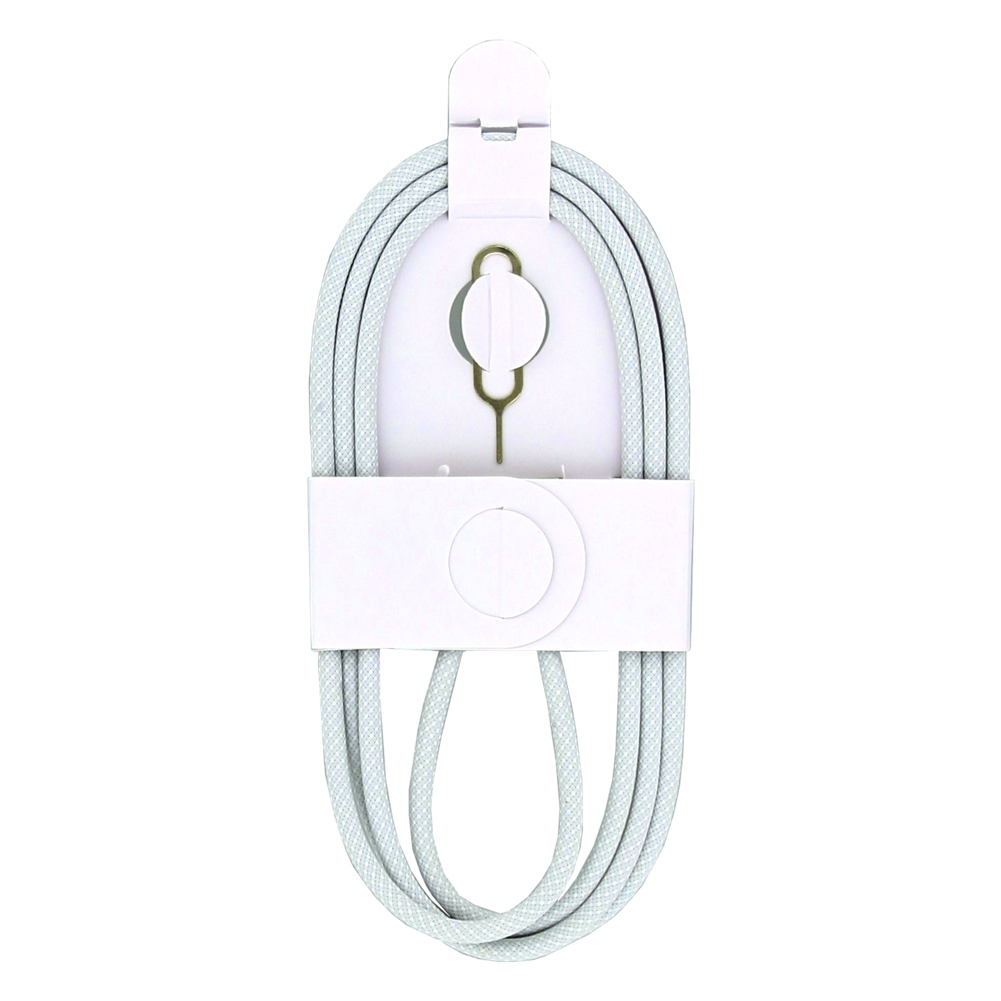 For Apple iPhone 15, 16, 17 Series USB-C To USB-C Woven Cable 100cm 60W White Bulk