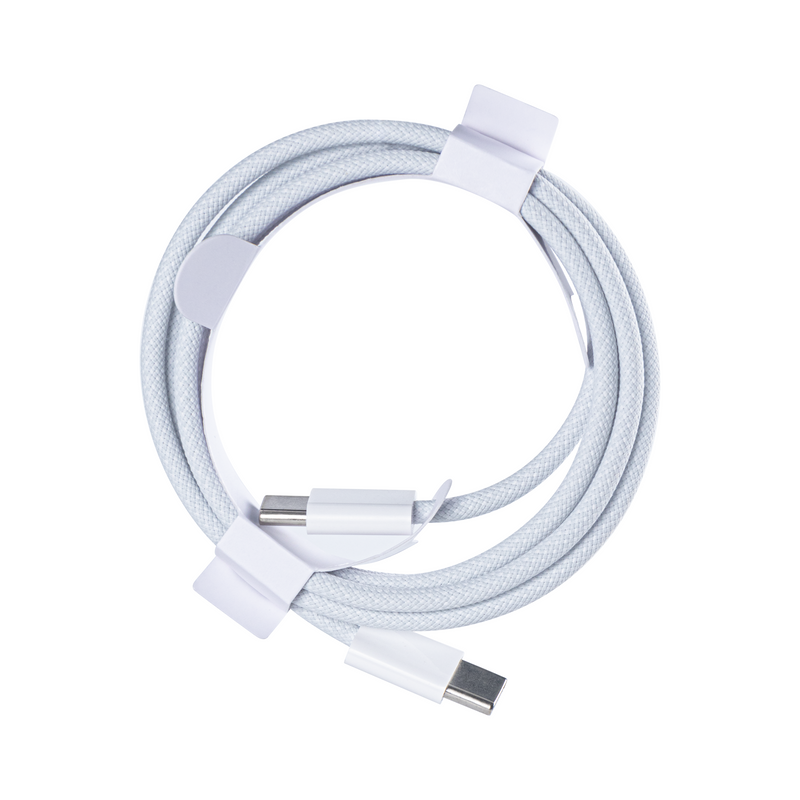 For Apple iPhone 15 USB-C to USB-C Cable 100cm 60W Woven White Bulk