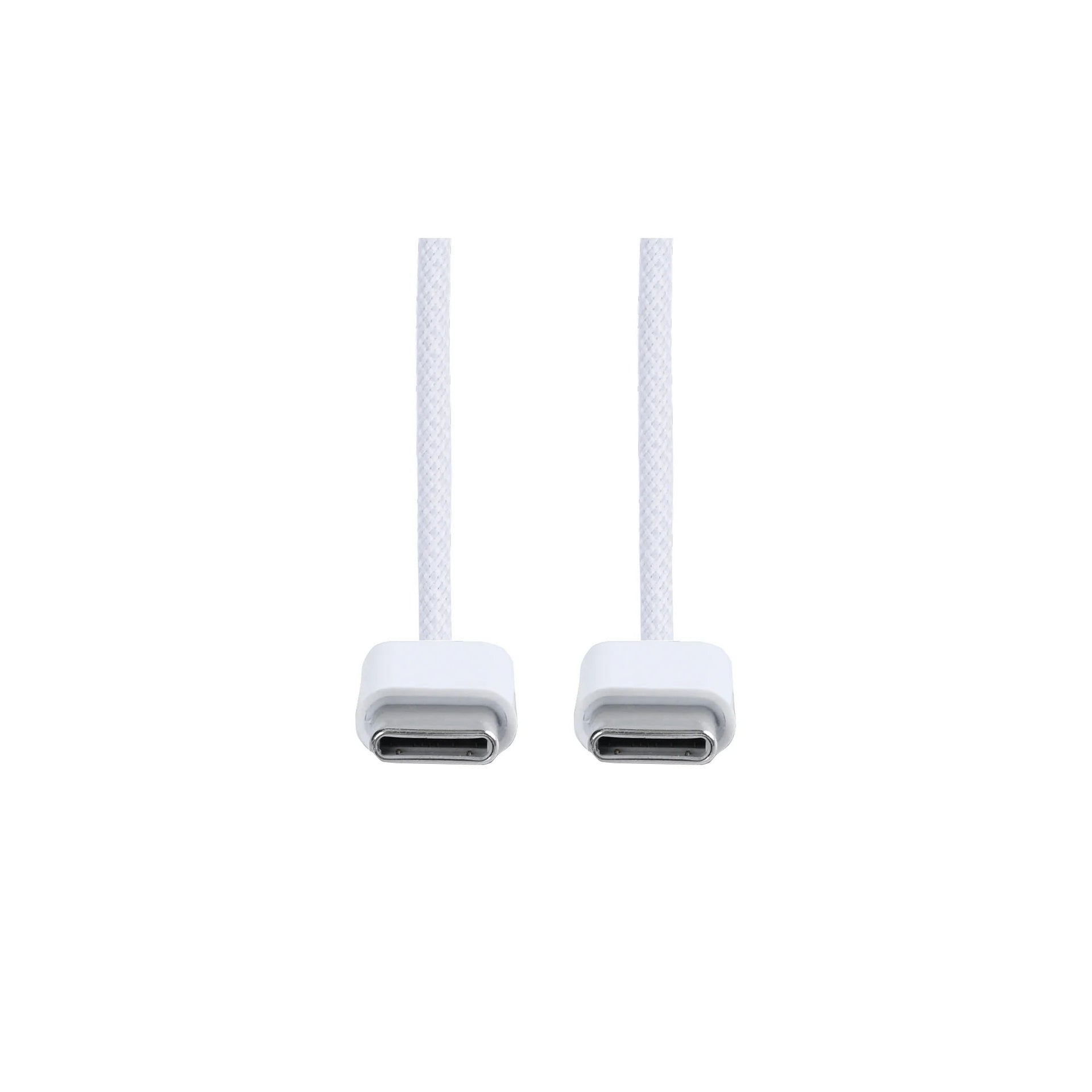 For Apple iPhone 15, 16, 17 Series USB-C To USB-C Woven Cable 100cm 60W White Bulk