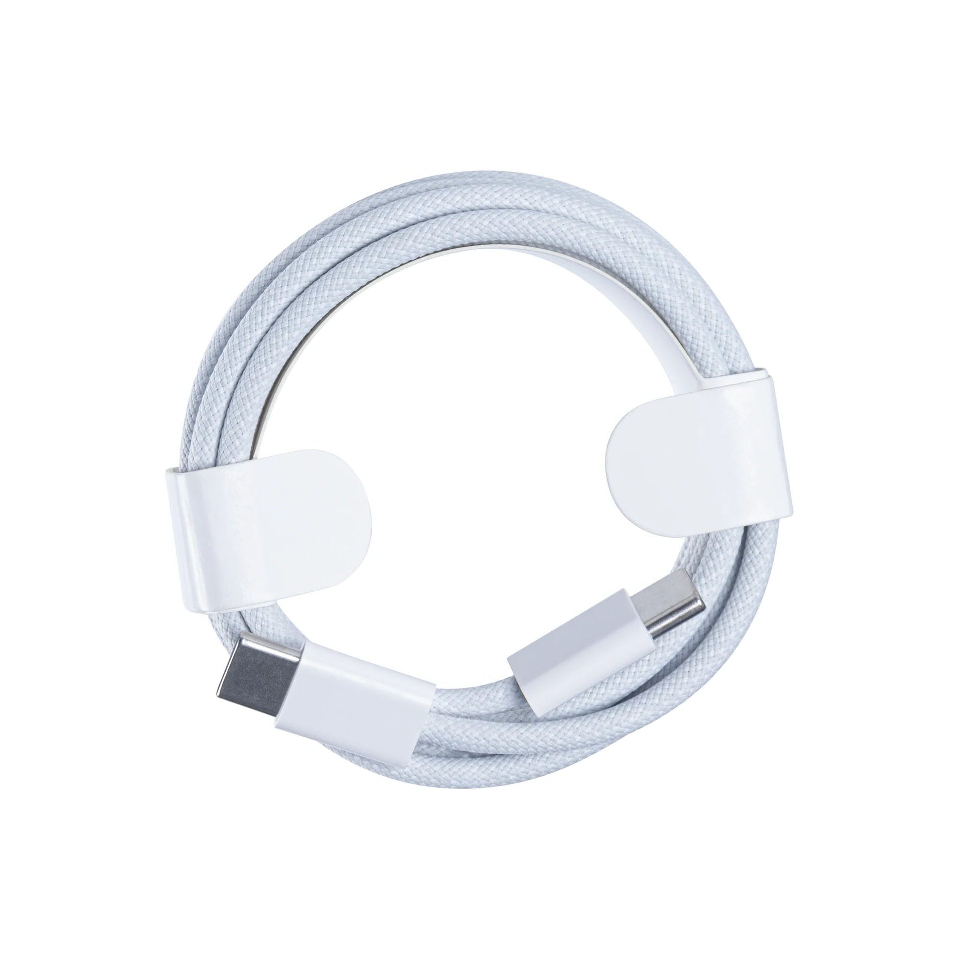 For Apple iPhone 15, 16, 17 Series USB-C To USB-C Woven Cable 200cm 60W White Bulk