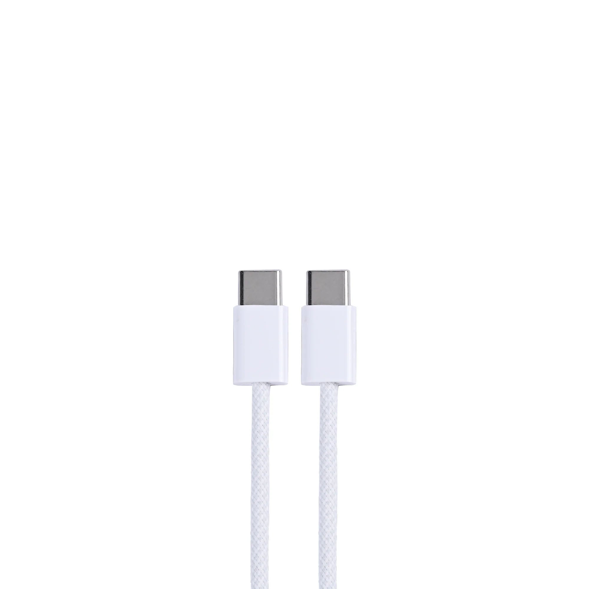 For Apple iPhone 15, 16, 17 Series USB-C To USB-C Woven Cable 200cm 60W White Bulk