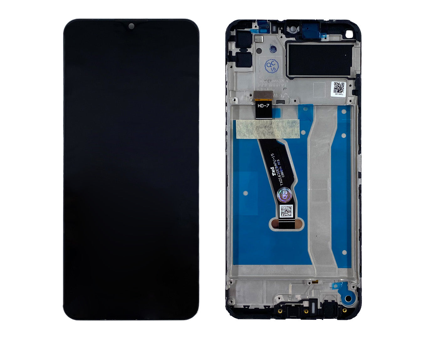 Huawei Honor 9A Display And Digitizer With Frame Black OEM