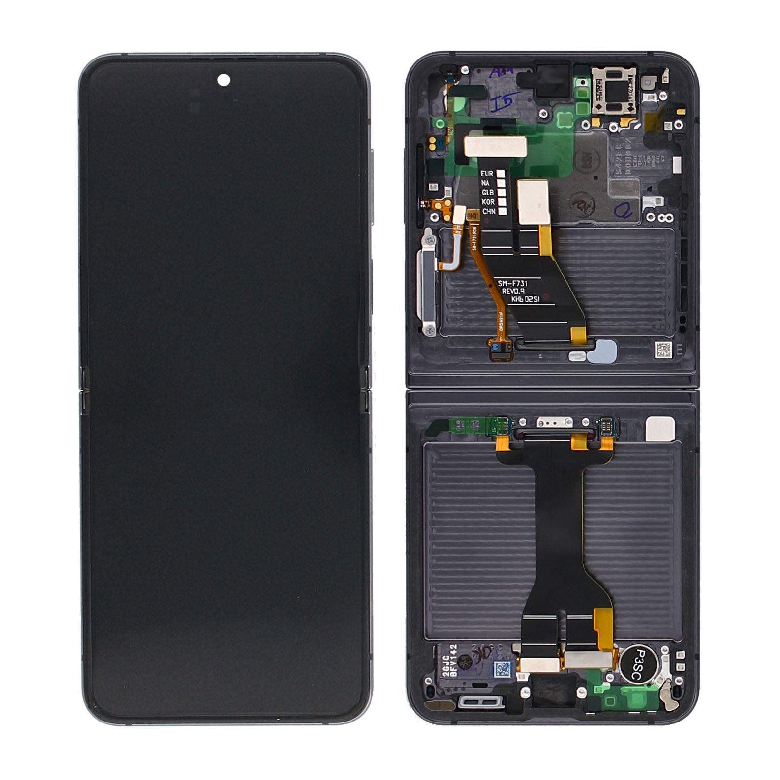 Samsung Galaxy Z Flip5 F731B Main Display And Digitizer With Frame Graphite Service Pack