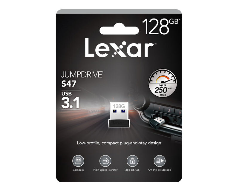 Lexar JumpDrive S47 128GB USB 3.1 Mini Flash Drive