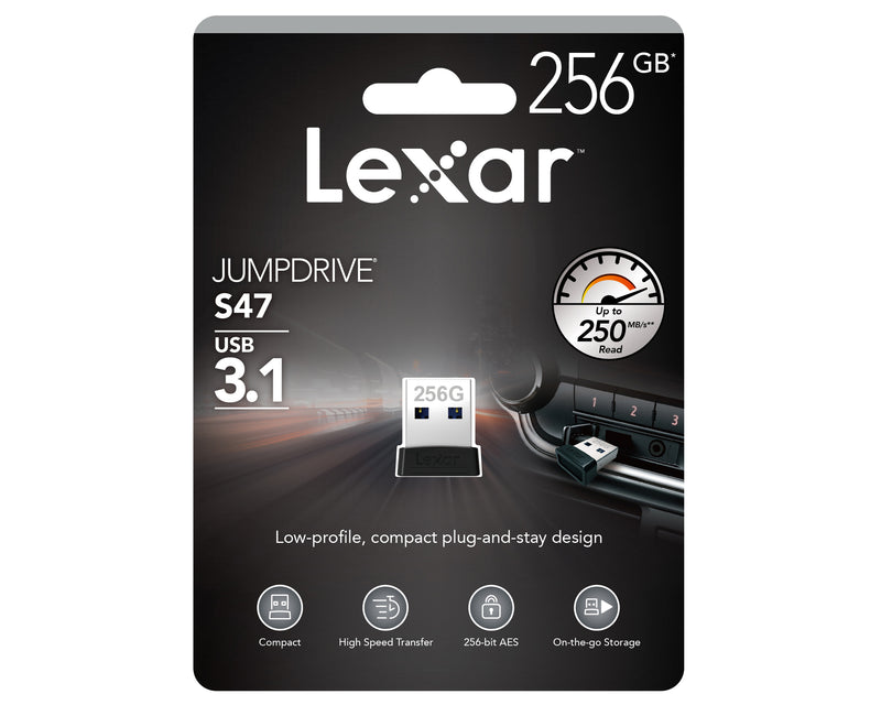 Lexar JumpDrive S47 256GB USB 3.1 Mini Flash Drive