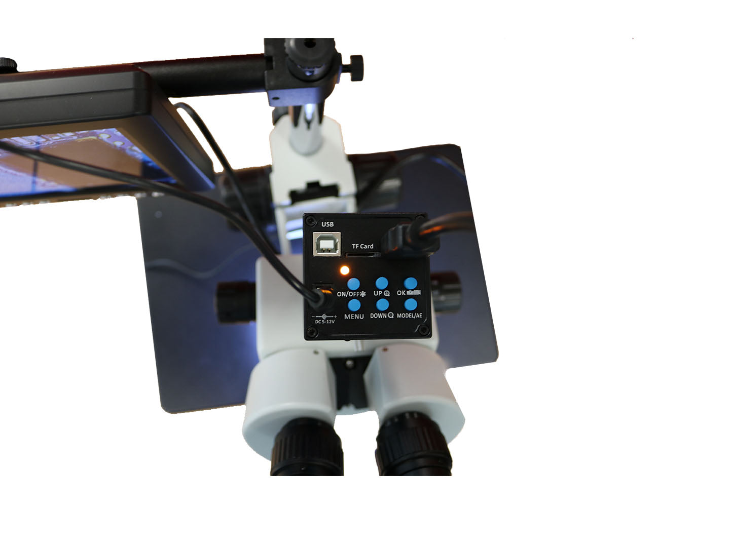 Trinocular Microscope 7-45X With HDMI Microscope Camera And LCD Screen