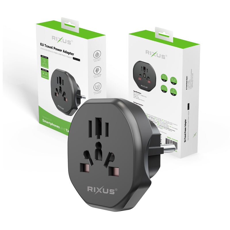 Rixus RXHC27B EU Travel Power Adapter Black