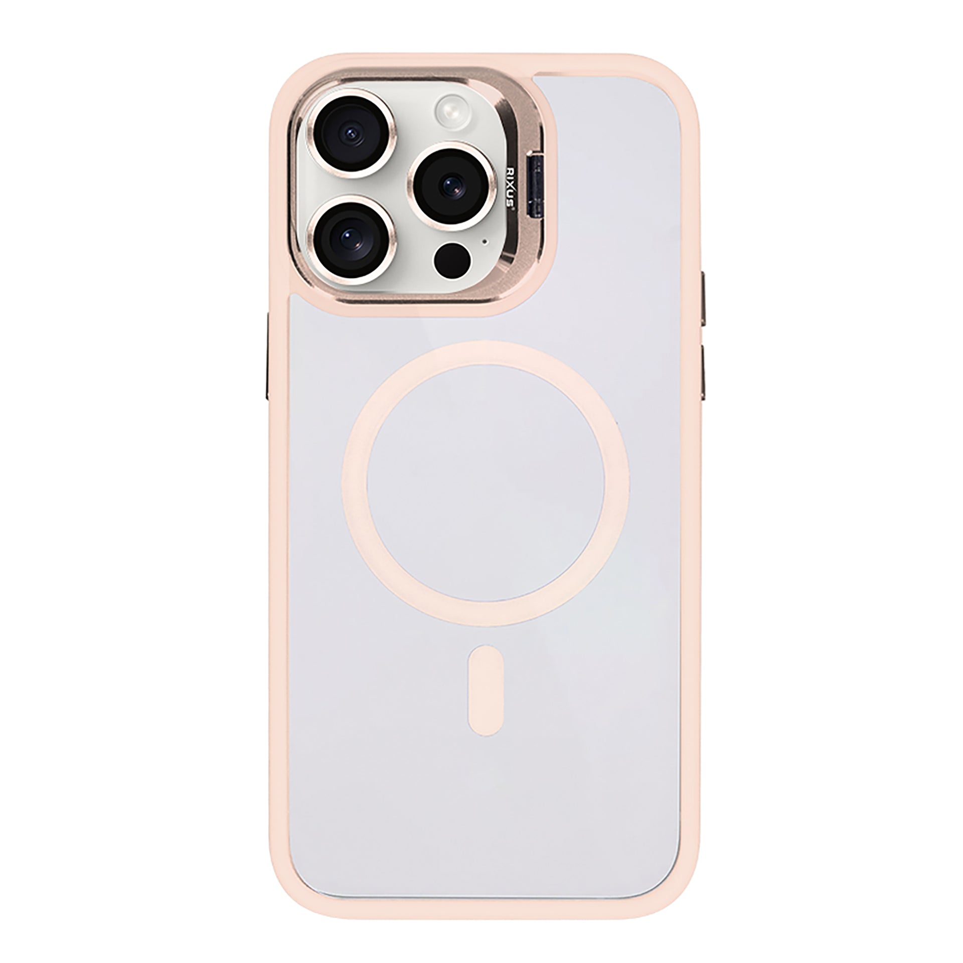 Rixus Classic 03 Case With MagSafe Compatible For Apple iPhone 15 Pro Max Light Pink