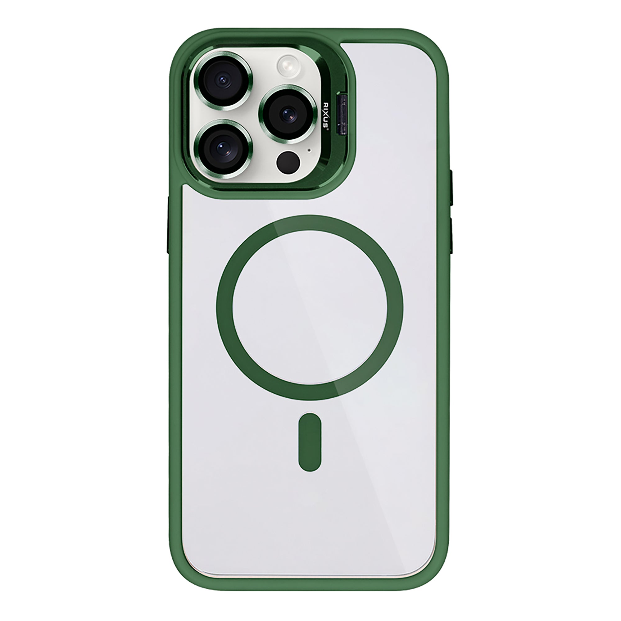 Rixus Classic 03 Case With MagSafe Compatible For Apple iPhone 15 Pro Max Dark Green