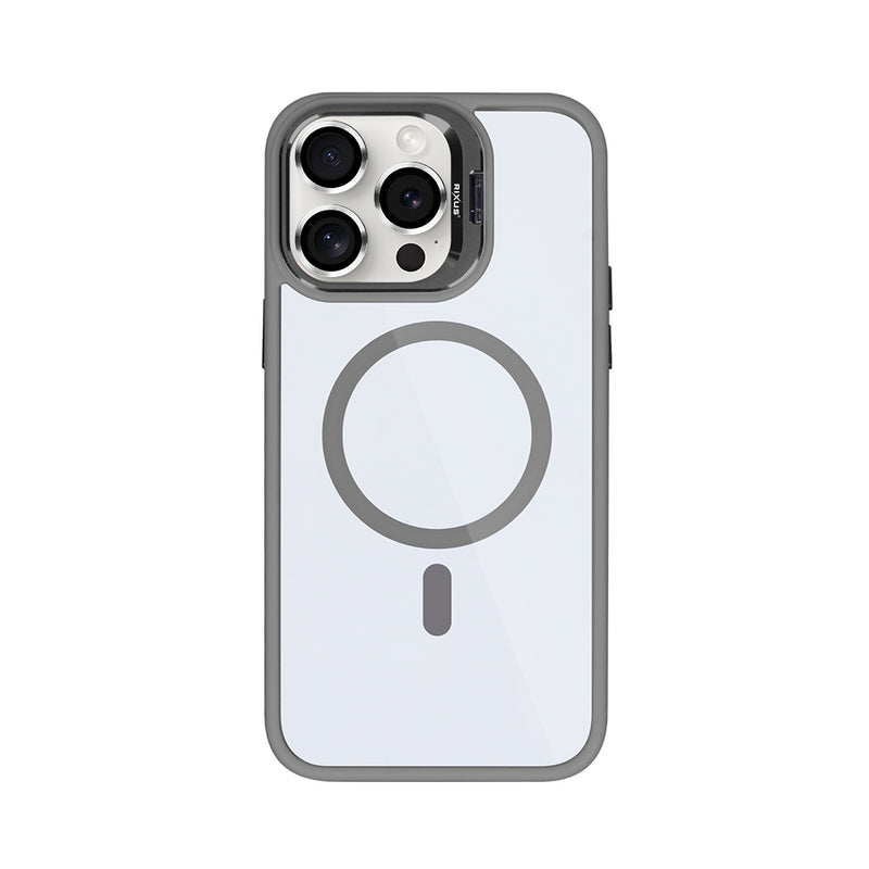 Rixus Classic 03 Case With MagSafe For iPhone 15 Pro Max Titanium Grey