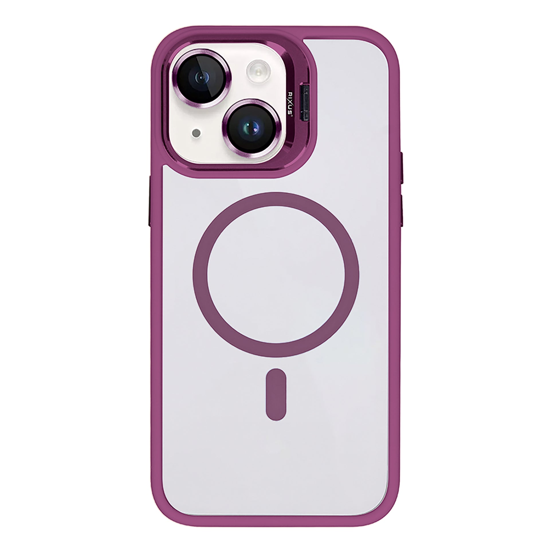 Rixus Classic 03 Case With MagSafe Compatible For Apple iPhone 15 Plus Dark Pink